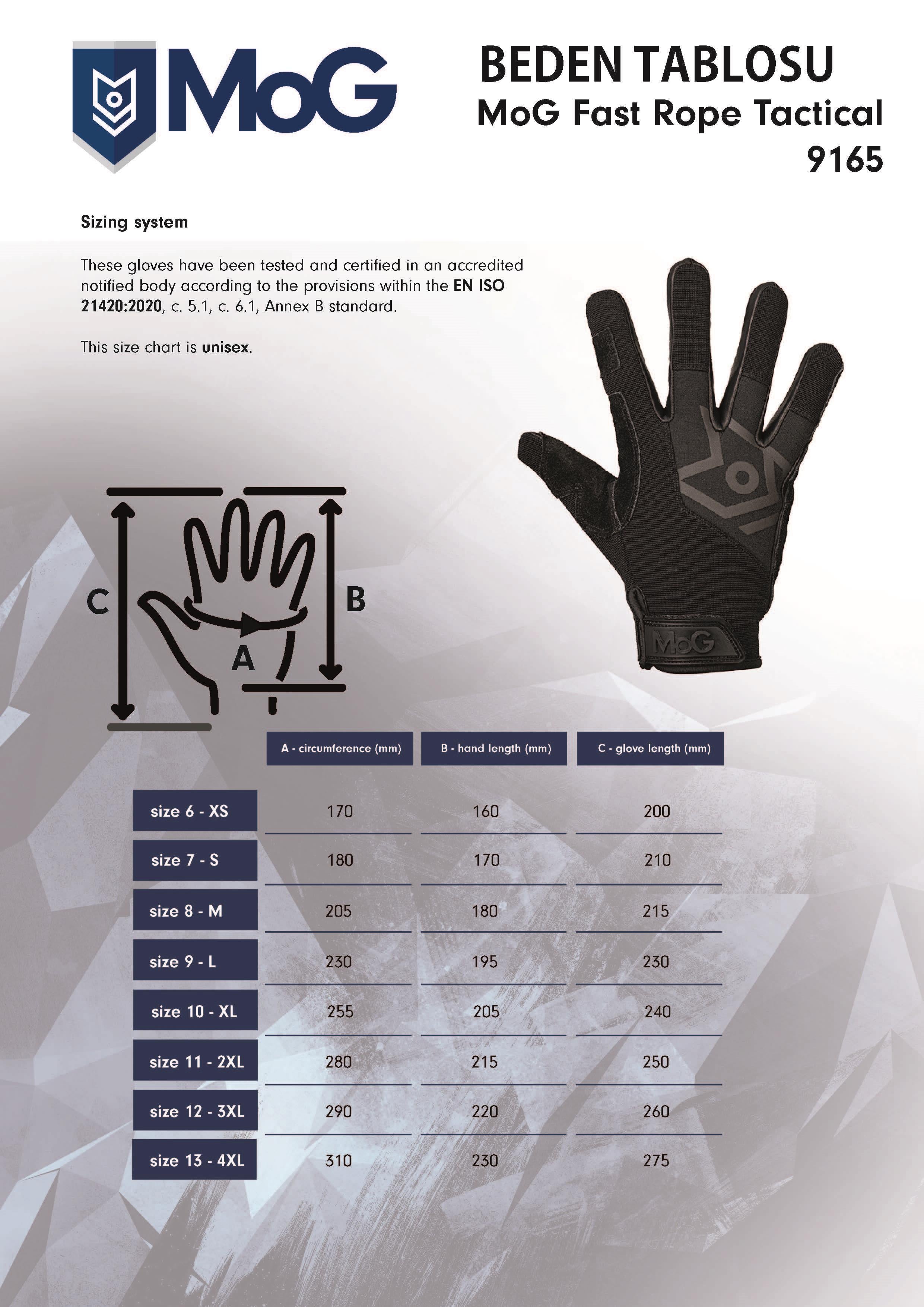 MOG Fast Rope Tactical Eldiven MOG | Politak Store