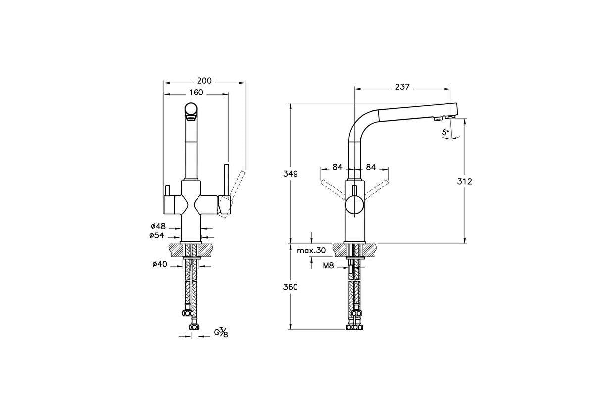 MASTERLİNE SPLIT DUAL FLOW EVİYE BATARYASI