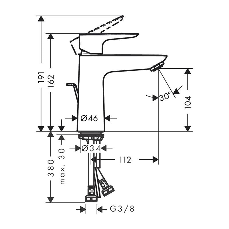 TALİS E TEK KOLLU LAVABO BATAR. 110 K.DALI BBR