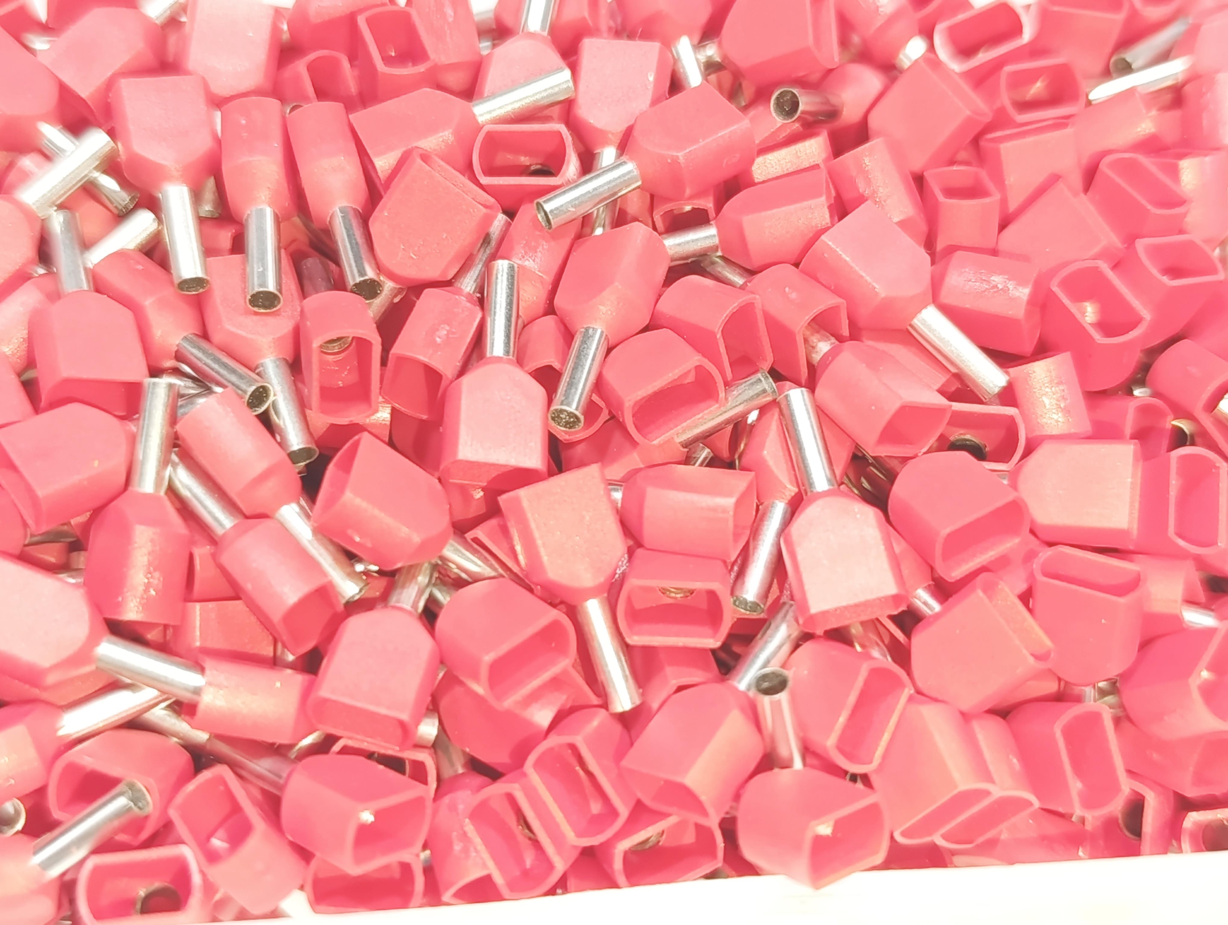 07.Cable Ferrules1.5mm Twin Entry Insulated Wire Ferrules – German Standard – Red – Pack of 5001.5mm Twin Entry Insulated Wire Ferrules – German Standard – Red – Pack of 500