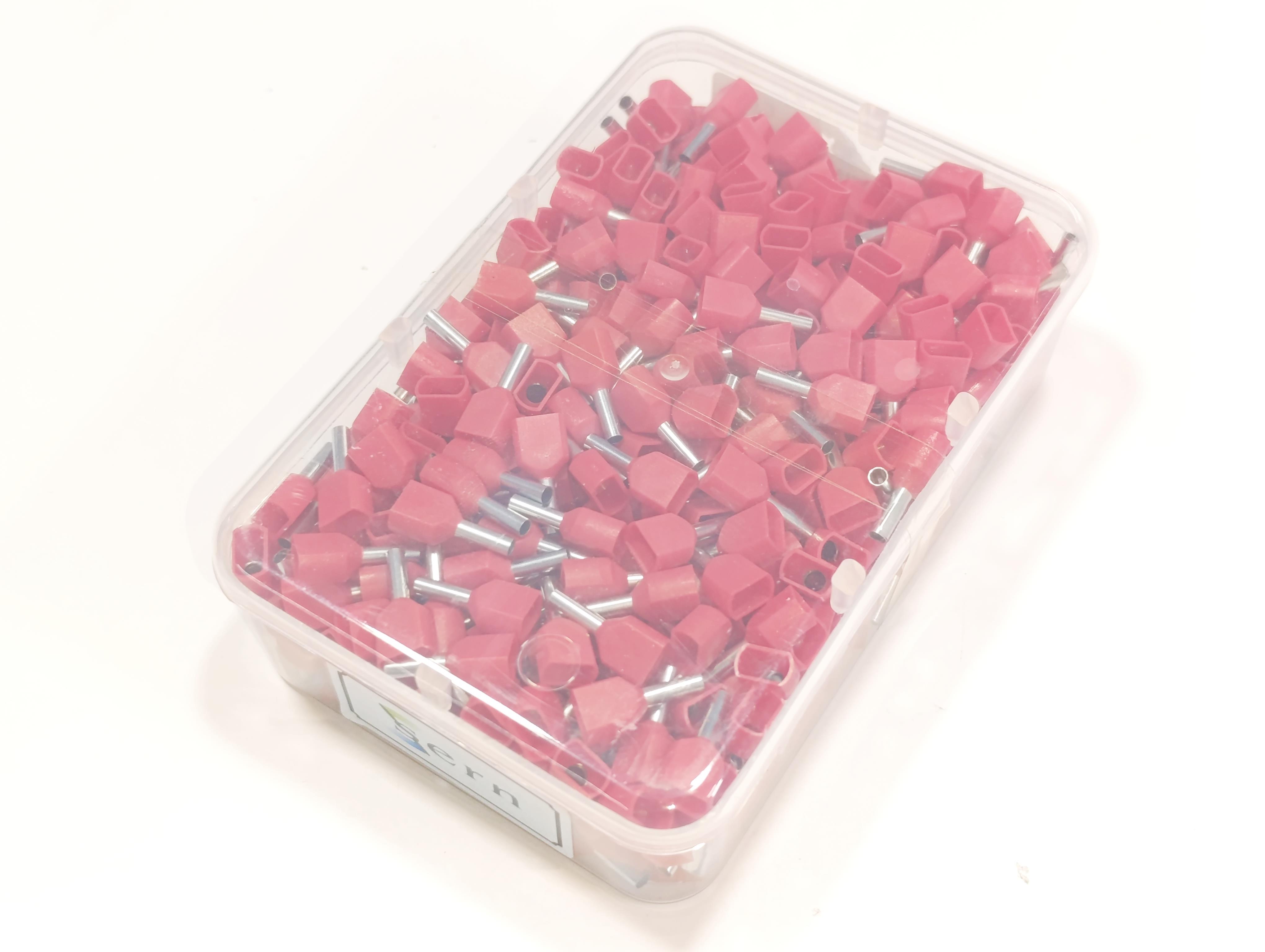 07.Cable Ferrules1.5mm Twin Entry Insulated Wire Ferrules – German Standard – Red – Pack of 5001.5mm Twin Entry Insulated Wire Ferrules – German Standard – Red – Pack of 500