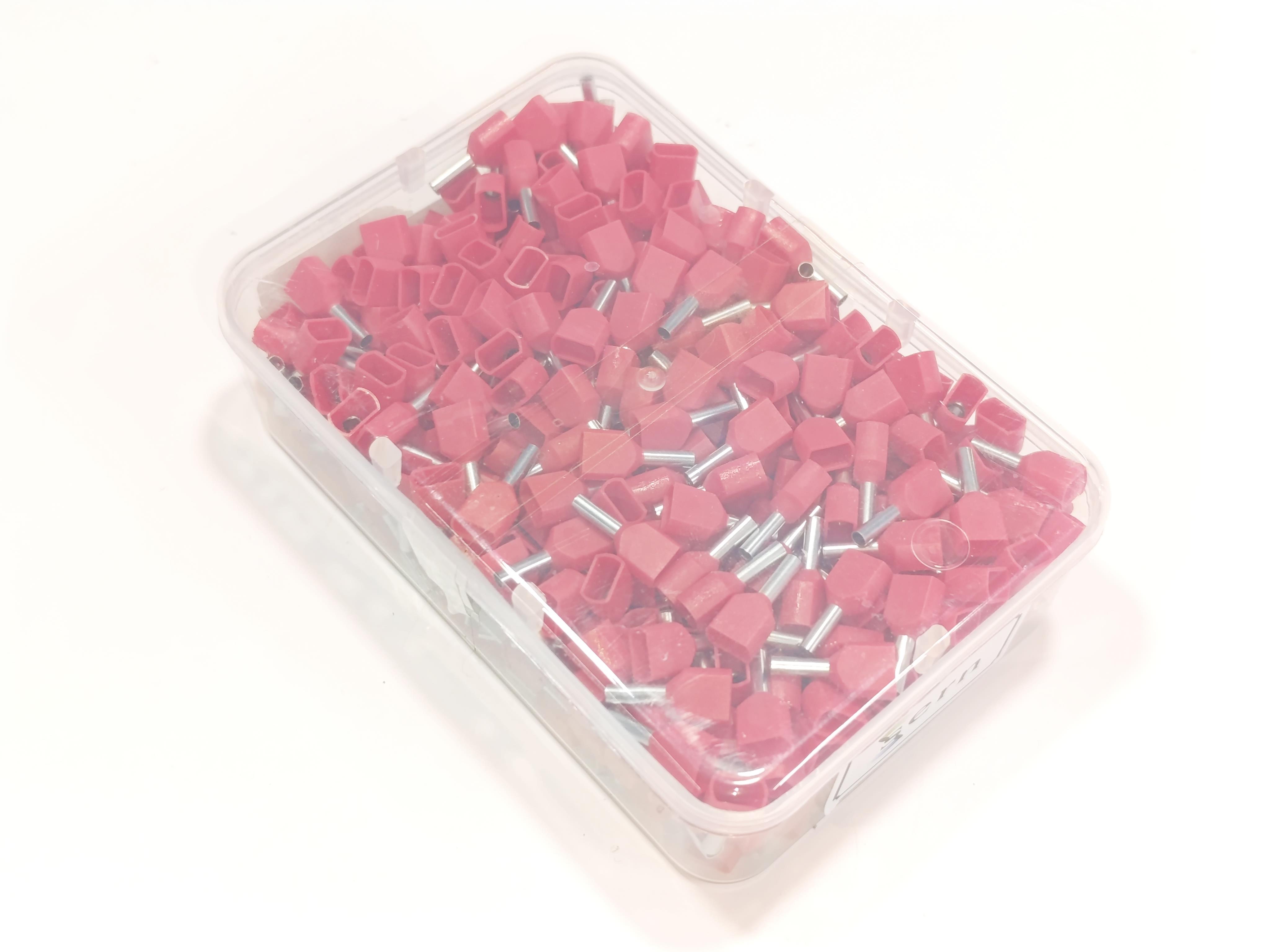 07.Cable Ferrules1.5mm Twin Entry Insulated Wire Ferrules – German Standard – Red – Pack of 5001.5mm Twin Entry Insulated Wire Ferrules – German Standard – Red – Pack of 500