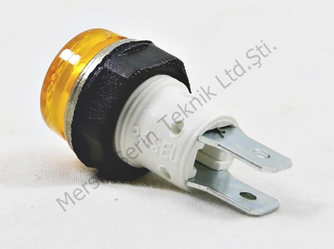 14mm Sarı Soketli Somunlu Sinyal Lambası 
