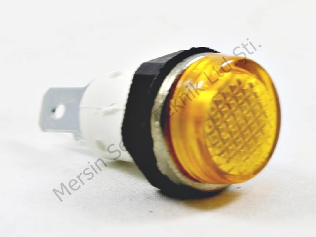 14mm Sarı Soketli Somunlu Sinyal Lambası 
