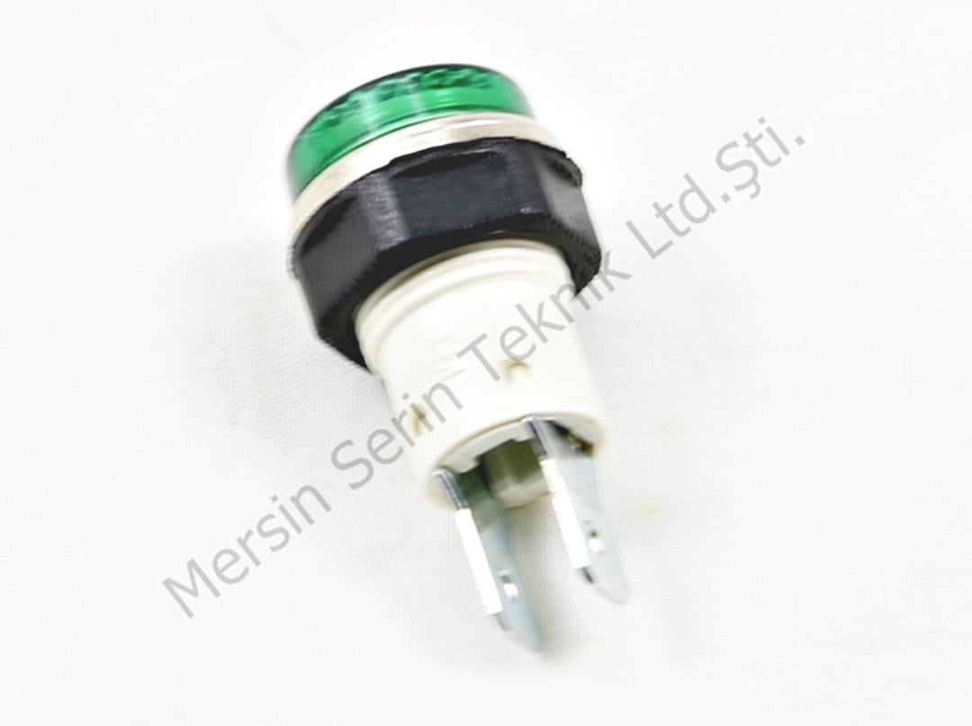 14mm Yeşil Soketli Somunlu Sinyal Lambası 