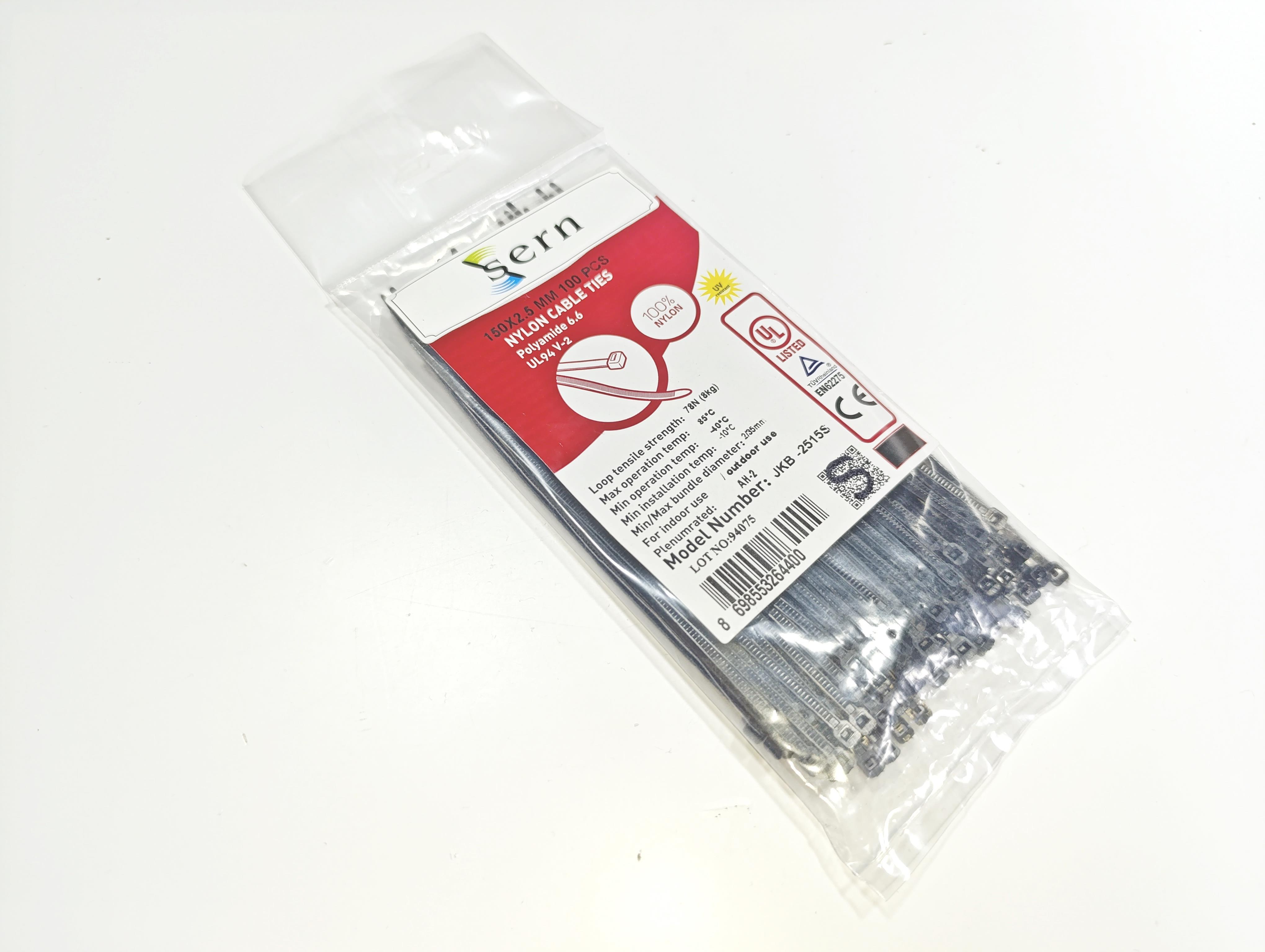 06. Cable Ties and Accessories15cm Standard Black Cable Ties – 2.5mm Width Plastic Zip Ties – Pack of 10015cm Standard Black Cable Ties – 2.5mm Width Plastic Zip Ties – Pack of 100