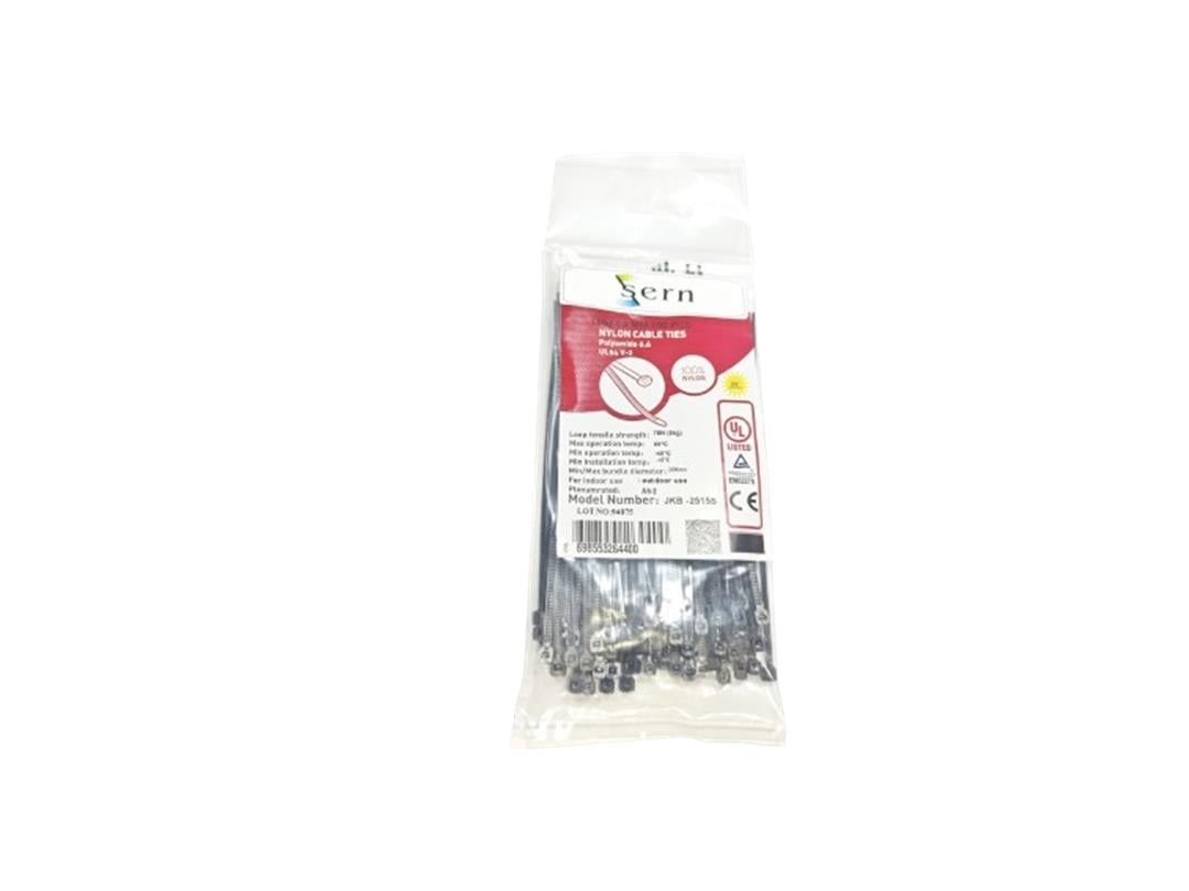 06. Cable Ties and Accessories15cm Standard Black Cable Ties – 2.5mm Width Plastic Zip Ties – Pack of 10015cm Standard Black Cable Ties – 2.5mm Width Plastic Zip Ties – Pack of 100