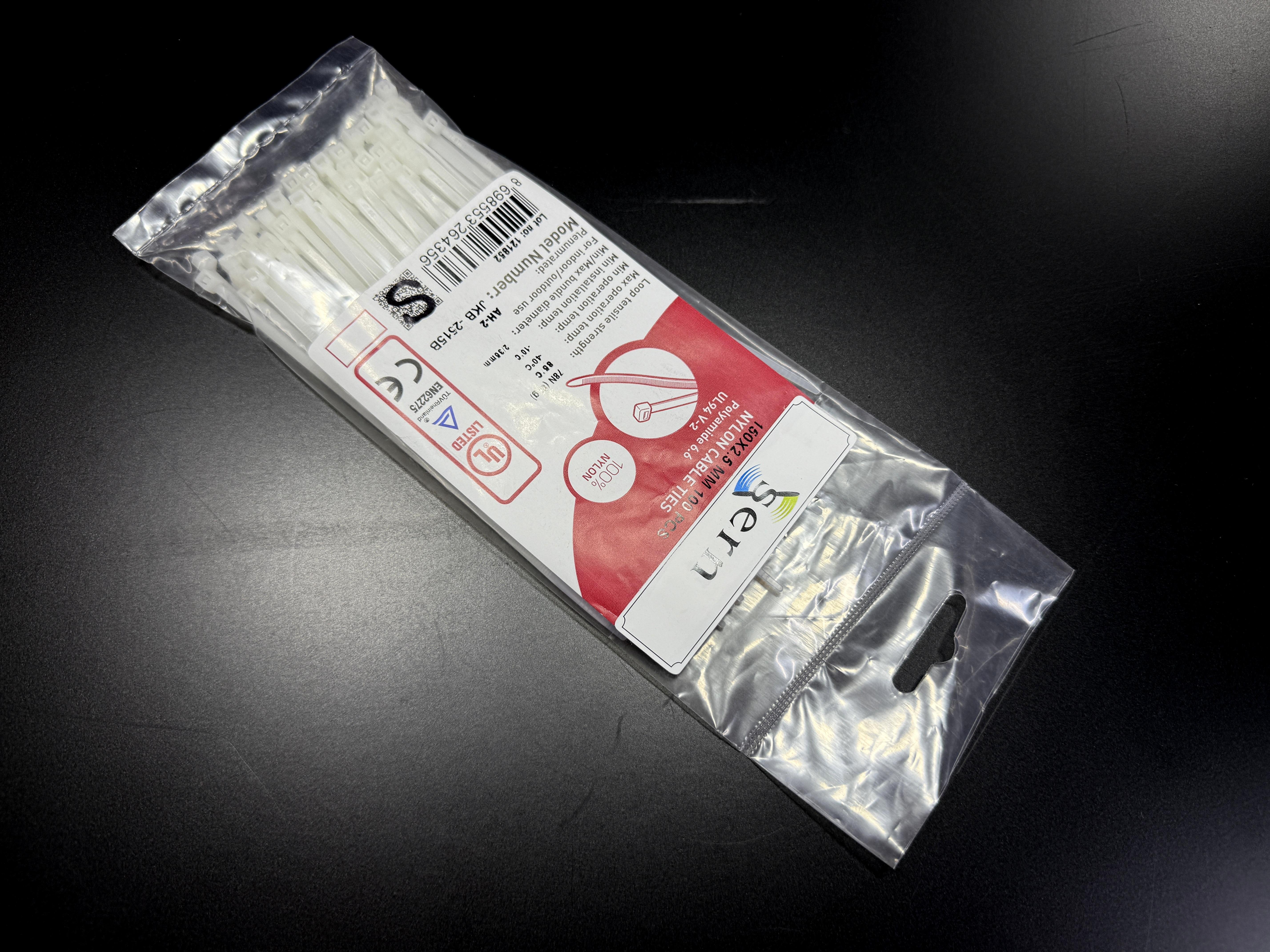 06. Cable Ties and Accessories15cm Standard White Cable Ties – 2.5mm Width Plastic Zip Ties – Pack of 10015cm Standard White Cable Ties – 2.5mm Width Plastic Zip Ties – Pack of 100
