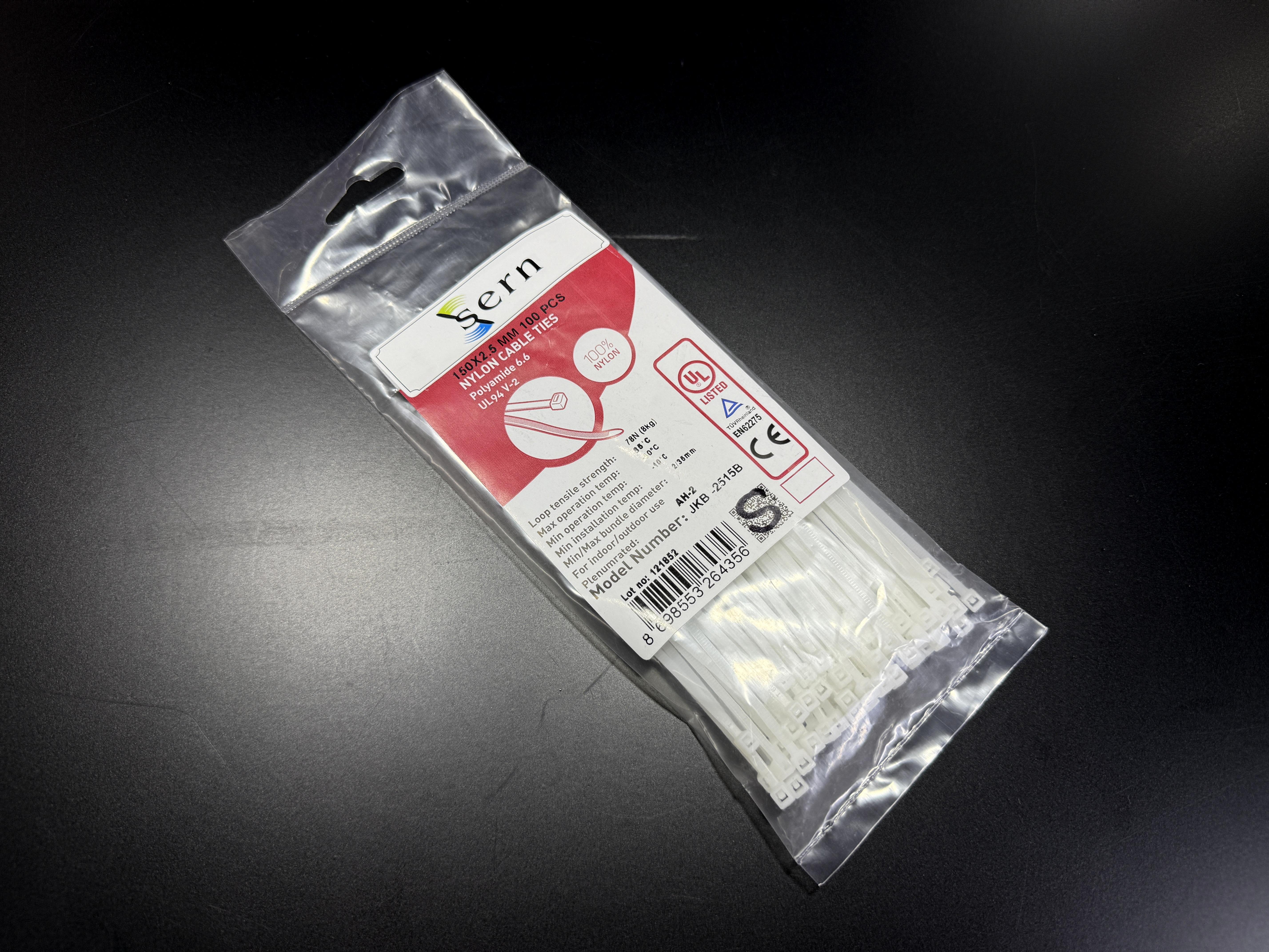 06. Cable Ties and Accessories15cm Standard White Cable Ties – 2.5mm Width Plastic Zip Ties – Pack of 10015cm Standard White Cable Ties – 2.5mm Width Plastic Zip Ties – Pack of 100