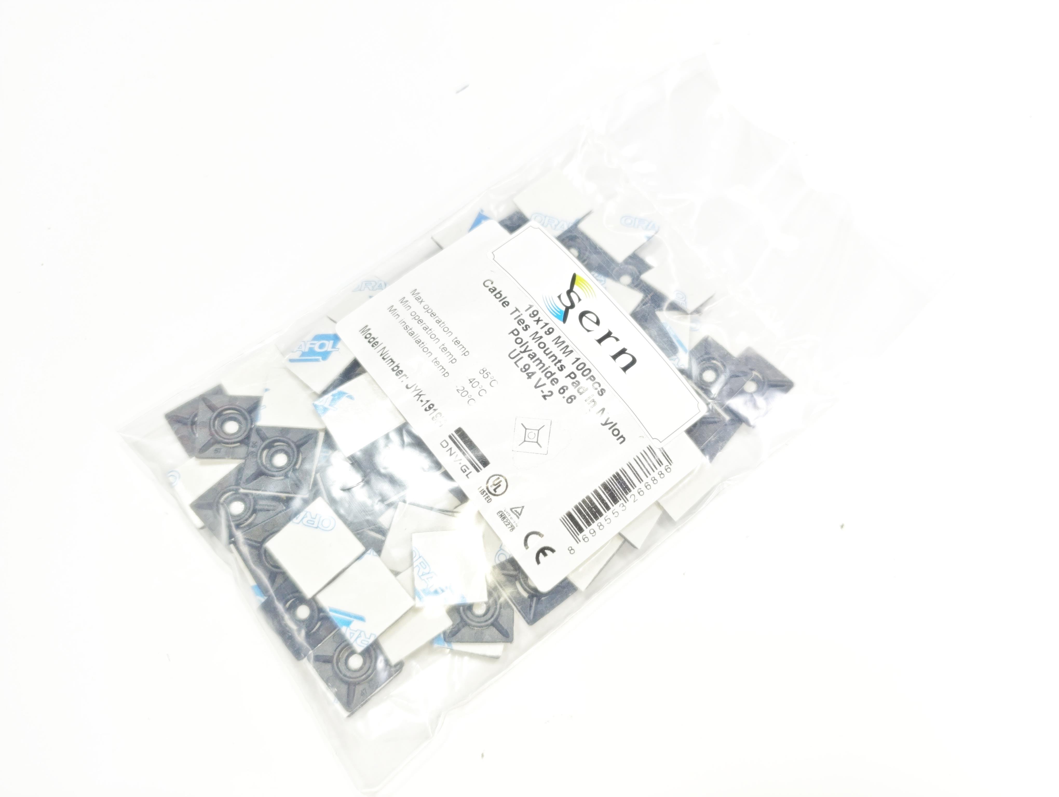 06. Cable Ties and Accessories19mm x 19mm Adhesive Black Plastic Cable Clips – Self-Adhesive Wire Holders – Pack of 10019mm x 19mm Adhesive Black Plastic Cable Clips – Self-Adhesive Wire Holders – Pack of 100