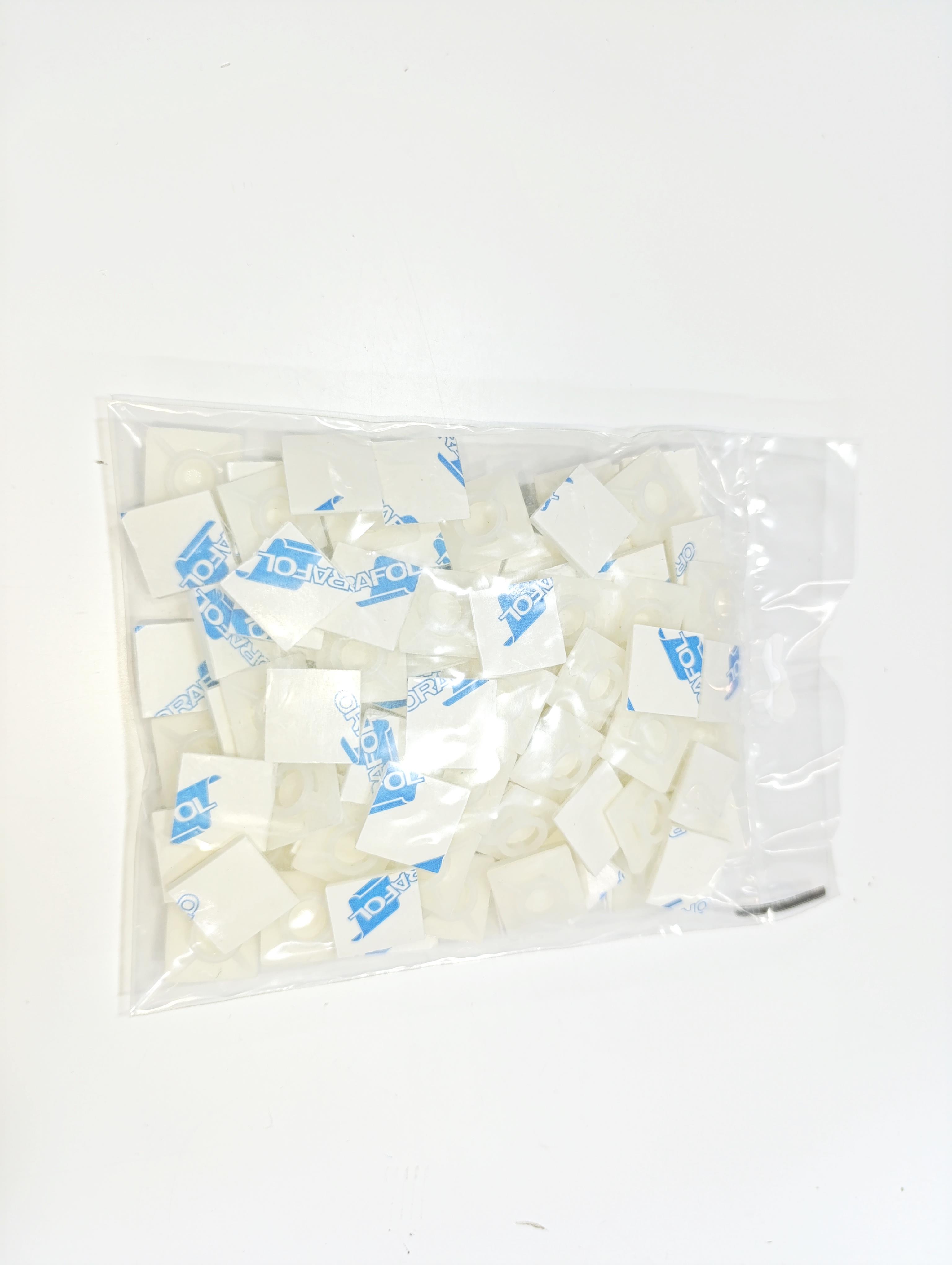06. Cable Ties and Accessories19mm x 19mm Adhesive White Plastic Cable Clips – Self-Adhesive Wire Holders – Pack of 10019mm x 19mm Adhesive White Plastic Cable Clips – Self-Adhesive Wire Holders – Pack of 100