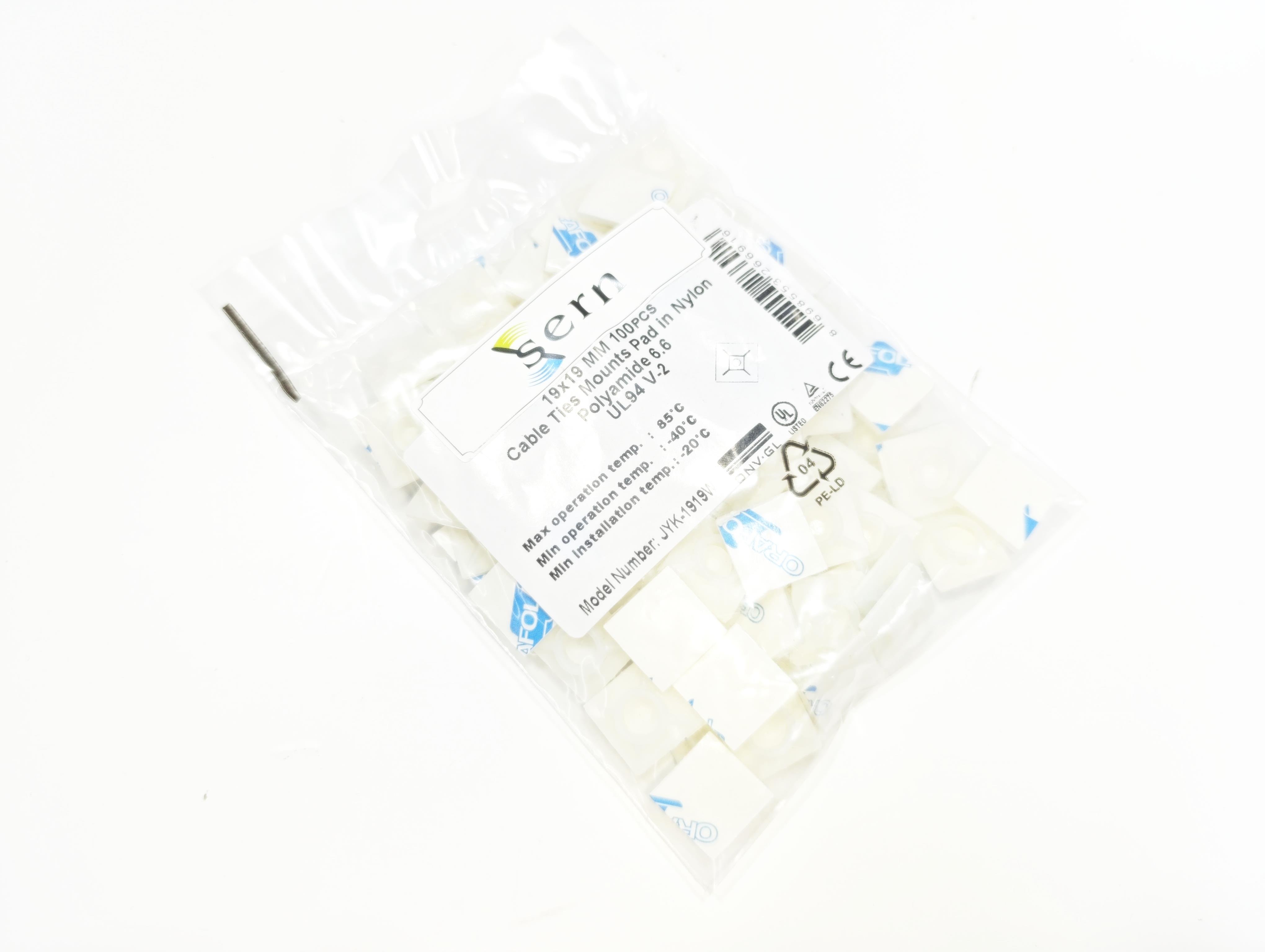 06. Cable Ties and Accessories19mm x 19mm Adhesive White Plastic Cable Clips – Self-Adhesive Wire Holders – Pack of 10019mm x 19mm Adhesive White Plastic Cable Clips – Self-Adhesive Wire Holders – Pack of 100