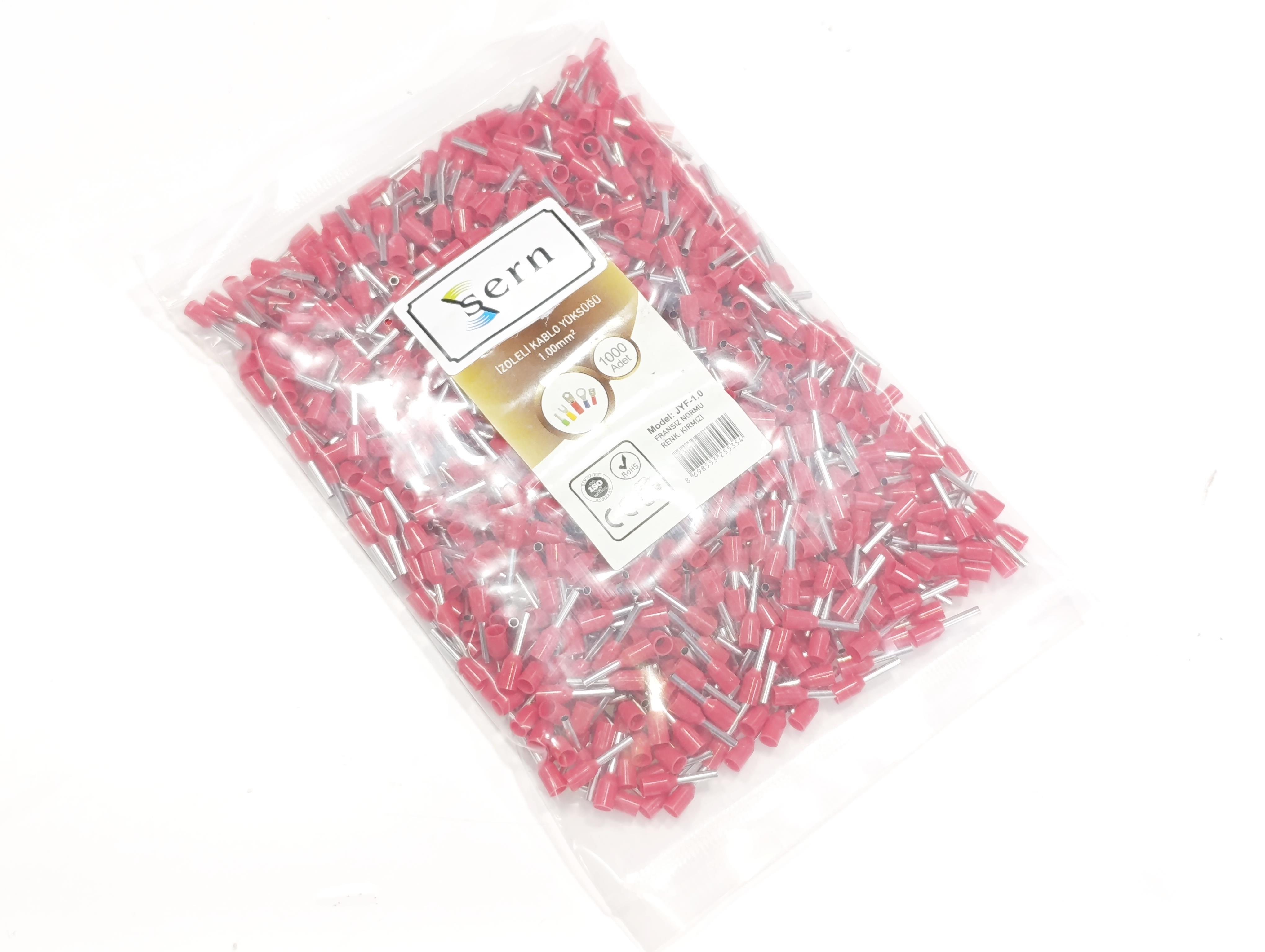 07.Cable Ferrules1mm Insulated Single Wire Ferrules – French Standard – Red – Pack of 10001mm Insulated Single Wire Ferrules – French Standard – Red – Pack of 1000
