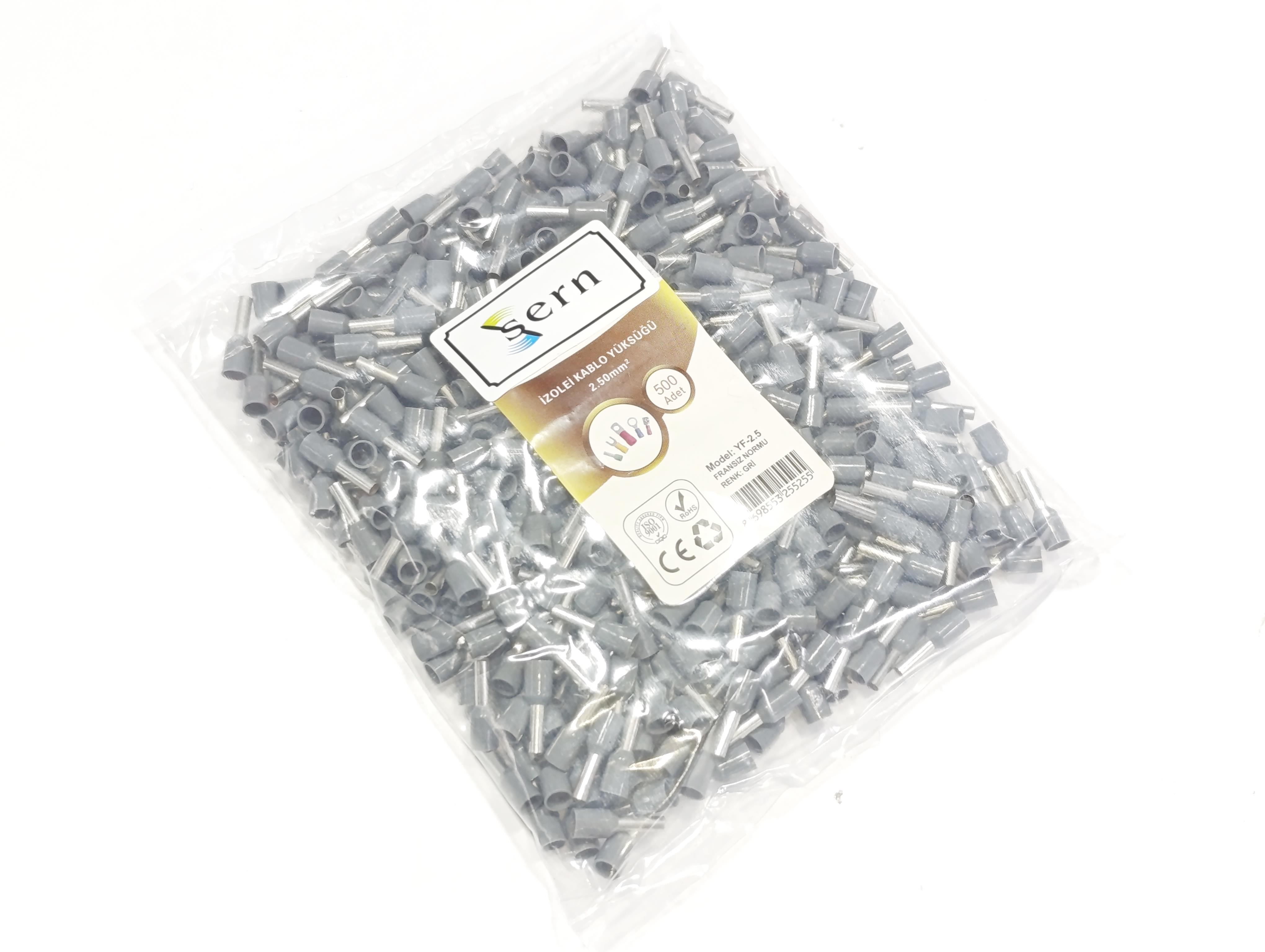 07.Cable Ferrules2.5mm Insulated Single Wire Ferrules – French Standard – Grey – Pack of 5002.5mm Insulated Single Wire Ferrules – French Standard – Grey – Pack of 500