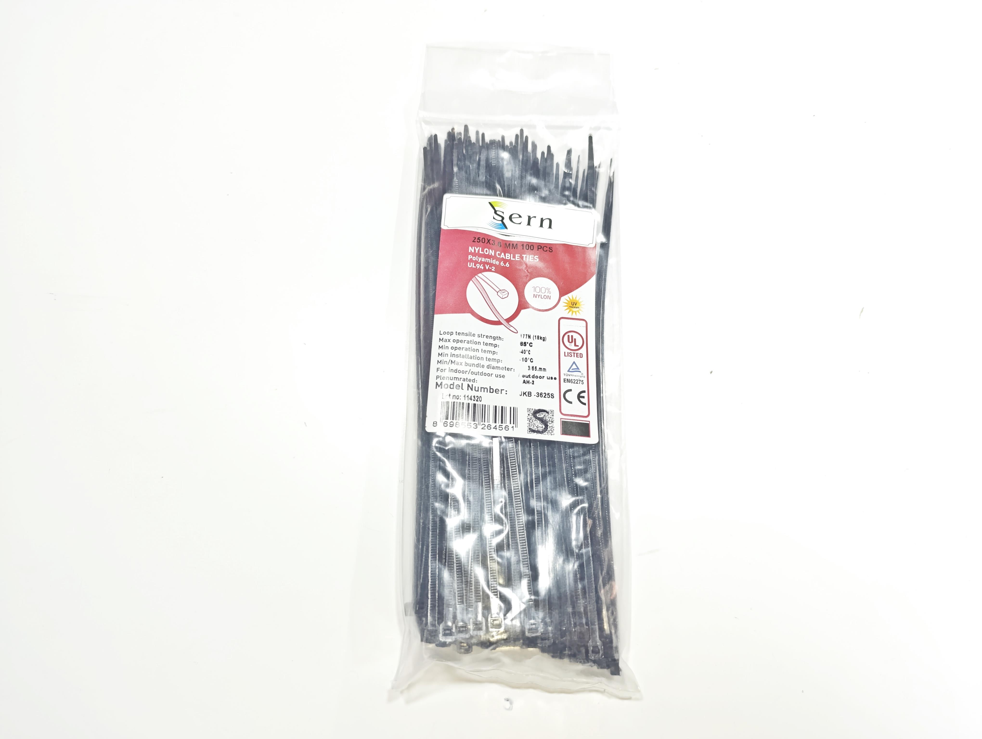 06. Cable Ties and Accessories25cm Standard Black Cable Ties – 3.6mm Width Heavy-Duty Plastic Zip Ties – Pack of 10025cm Standard Black Cable Ties – 3.6mm Width Heavy-Duty Plastic Zip Ties – Pack of 100