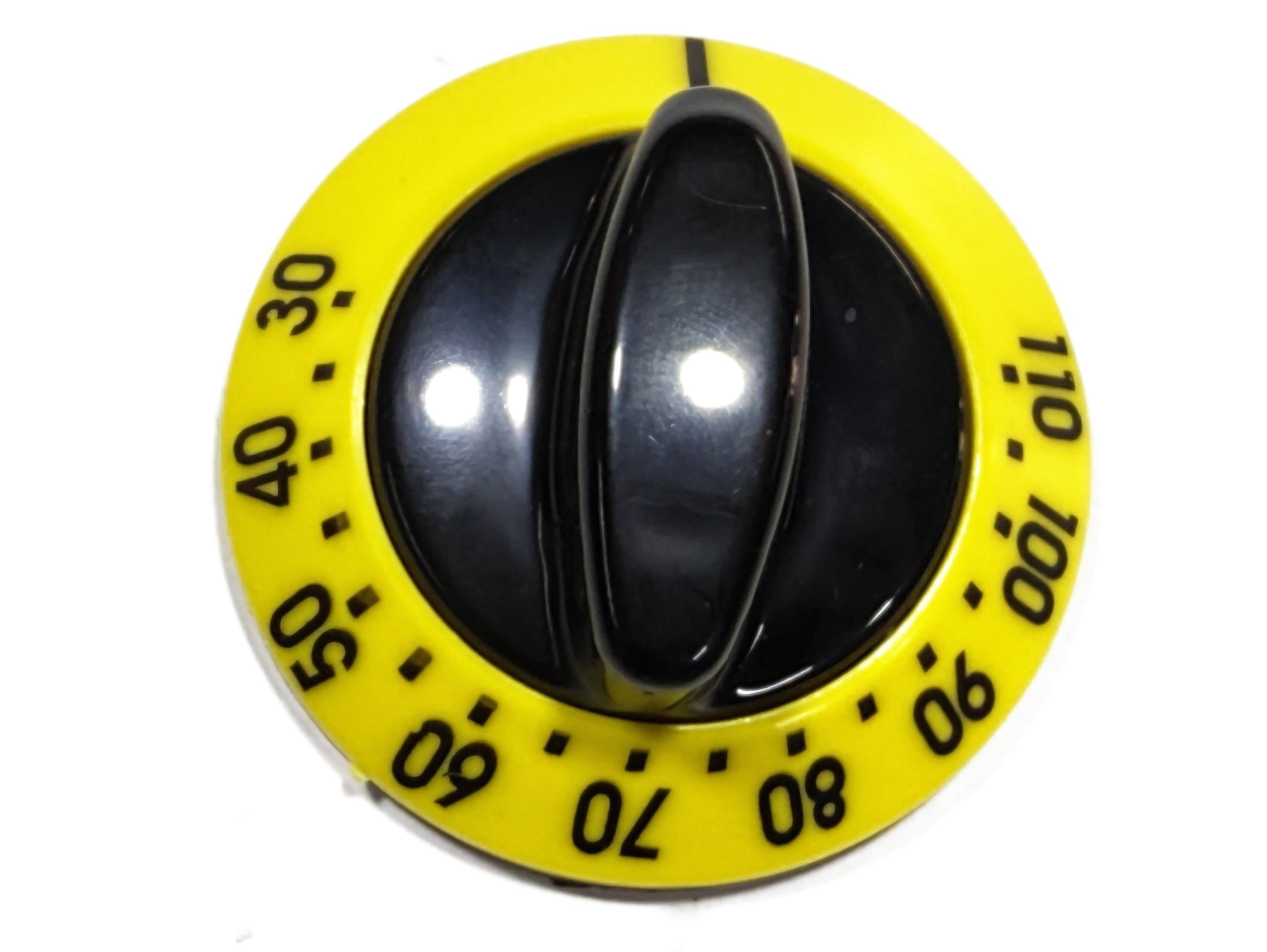 14.Horeca Buttons30–110°C Thermostat Control Knob – 6mm Shaft | Yellow / Black | Horeca Type30–110°C Thermostat Control Knob – 6mm Shaft | Yellow / Black | Horeca Type