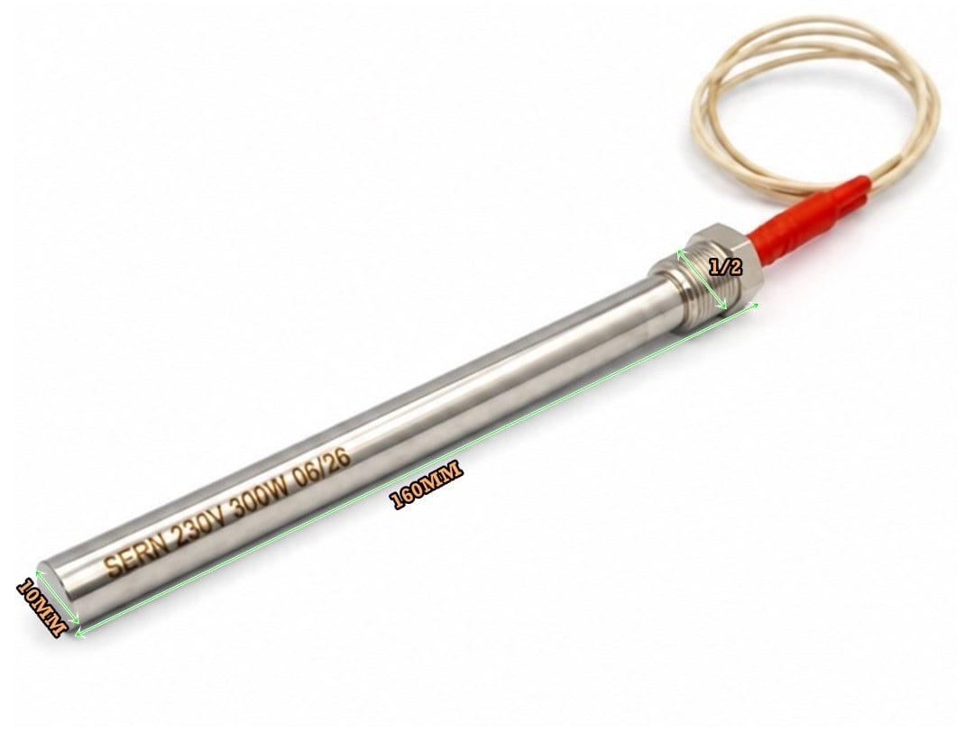 15.Threaded Cartridge Heater300W 230V Cartridge Heater Q10 x 160MM 1/2