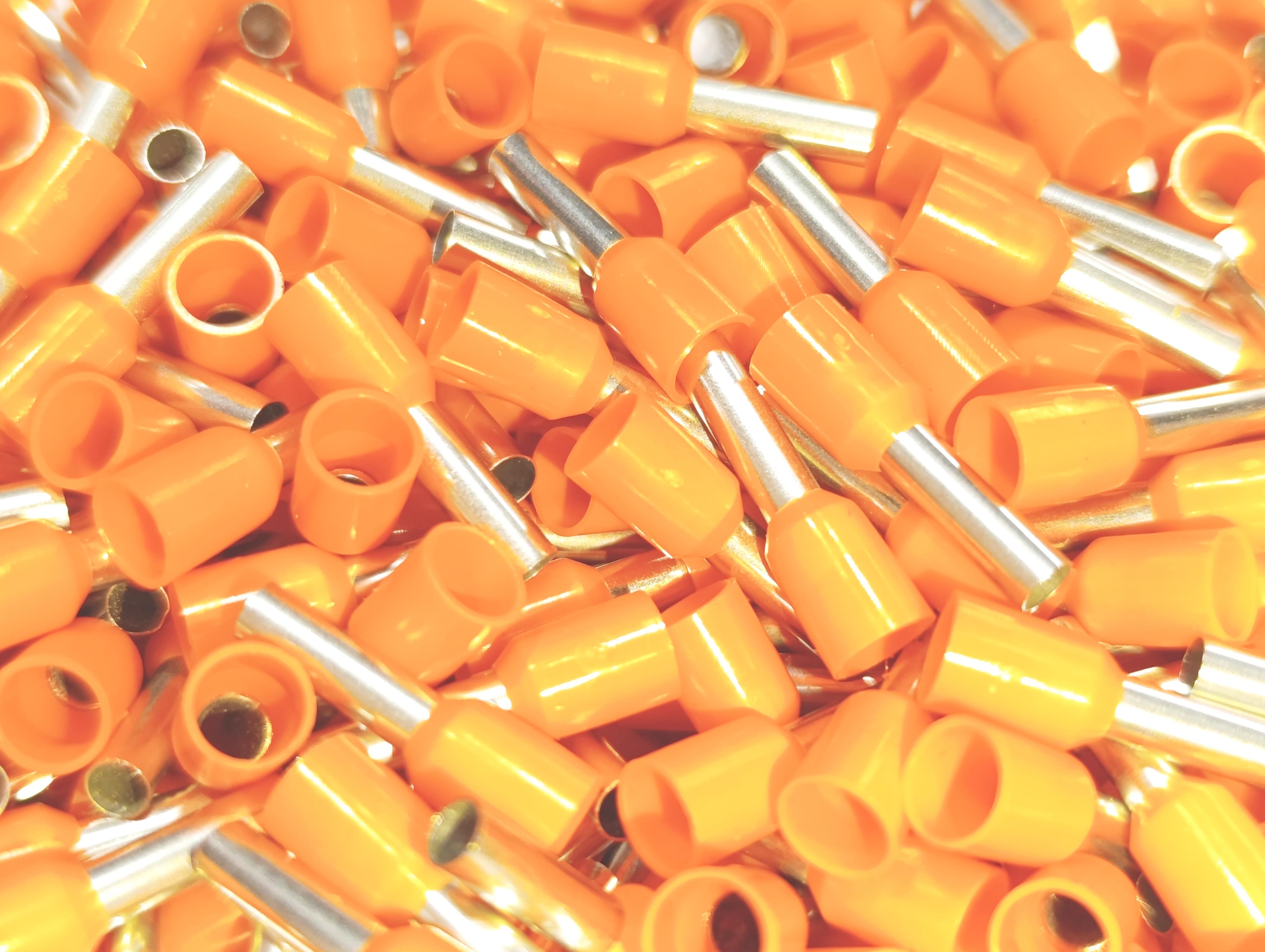 07.Cable Ferrules4mm Insulated Single Wire Ferrules – French Standard – Orange – Pack of 5004mm Insulated Single Wire Ferrules – French Standard – Orange – Pack of 500