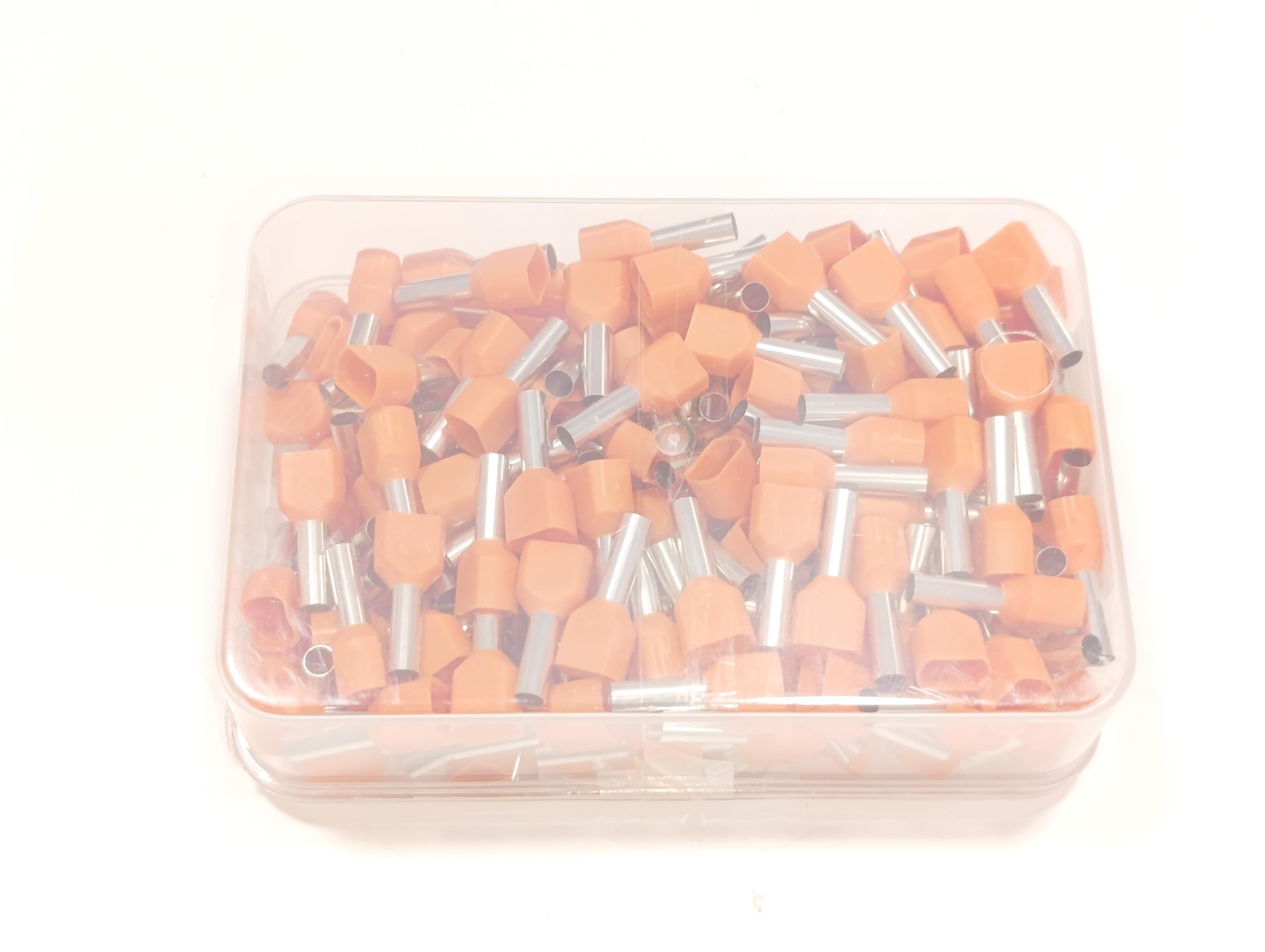 07.Cable Ferrules4mm Twin Entry Insulated Wire Ferrules – French Standard – Orange – Pack of 2004mm Twin Entry Insulated Wire Ferrules – French Standard – Orange – Pack of 200