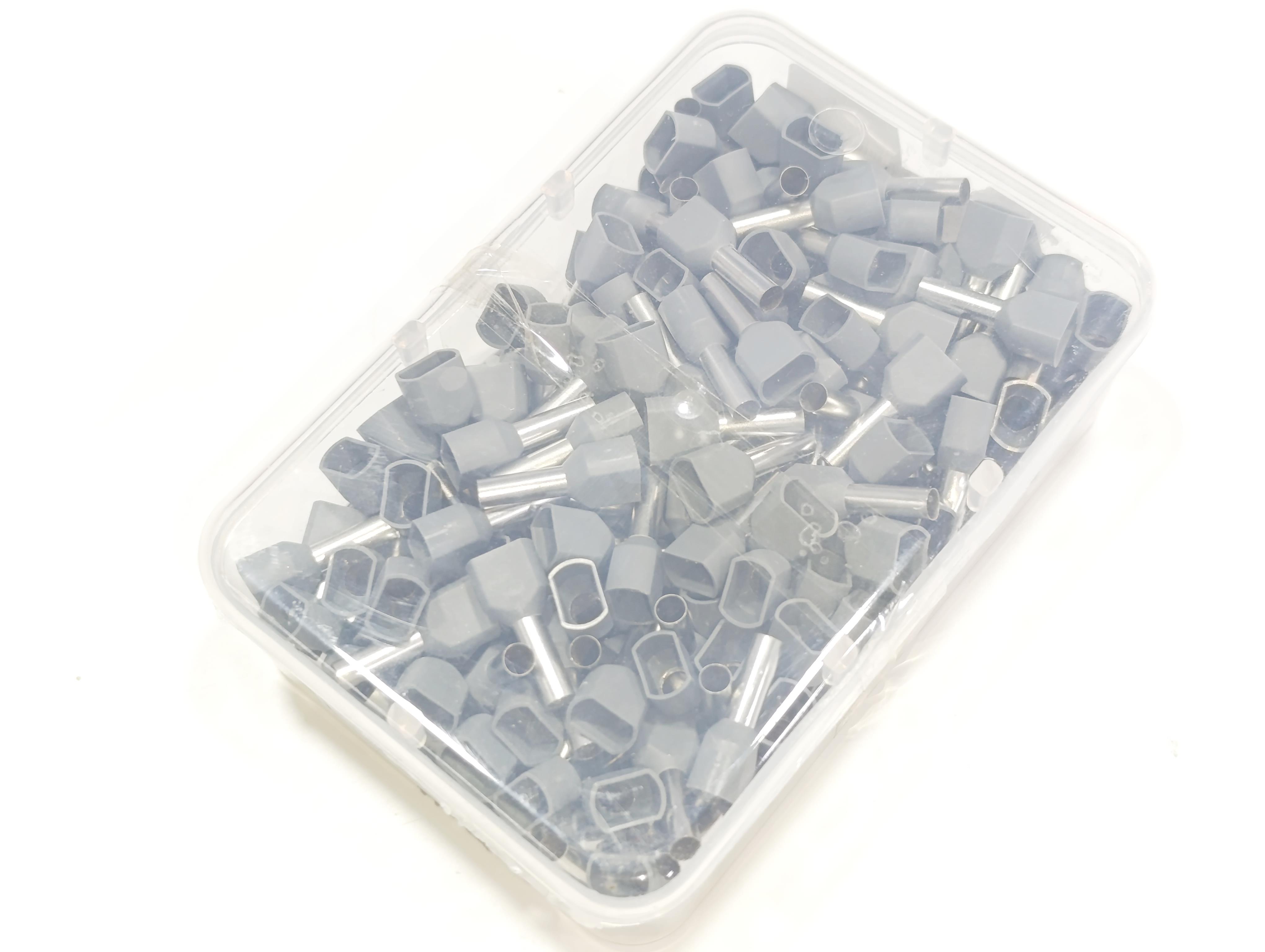07.Cable Ferrules4mm Twin Entry Insulated Wire Ferrules – German Standard – Grey – Pack of 2004mm Twin Entry Insulated Wire Ferrules – German Standard – Grey – Pack of 200