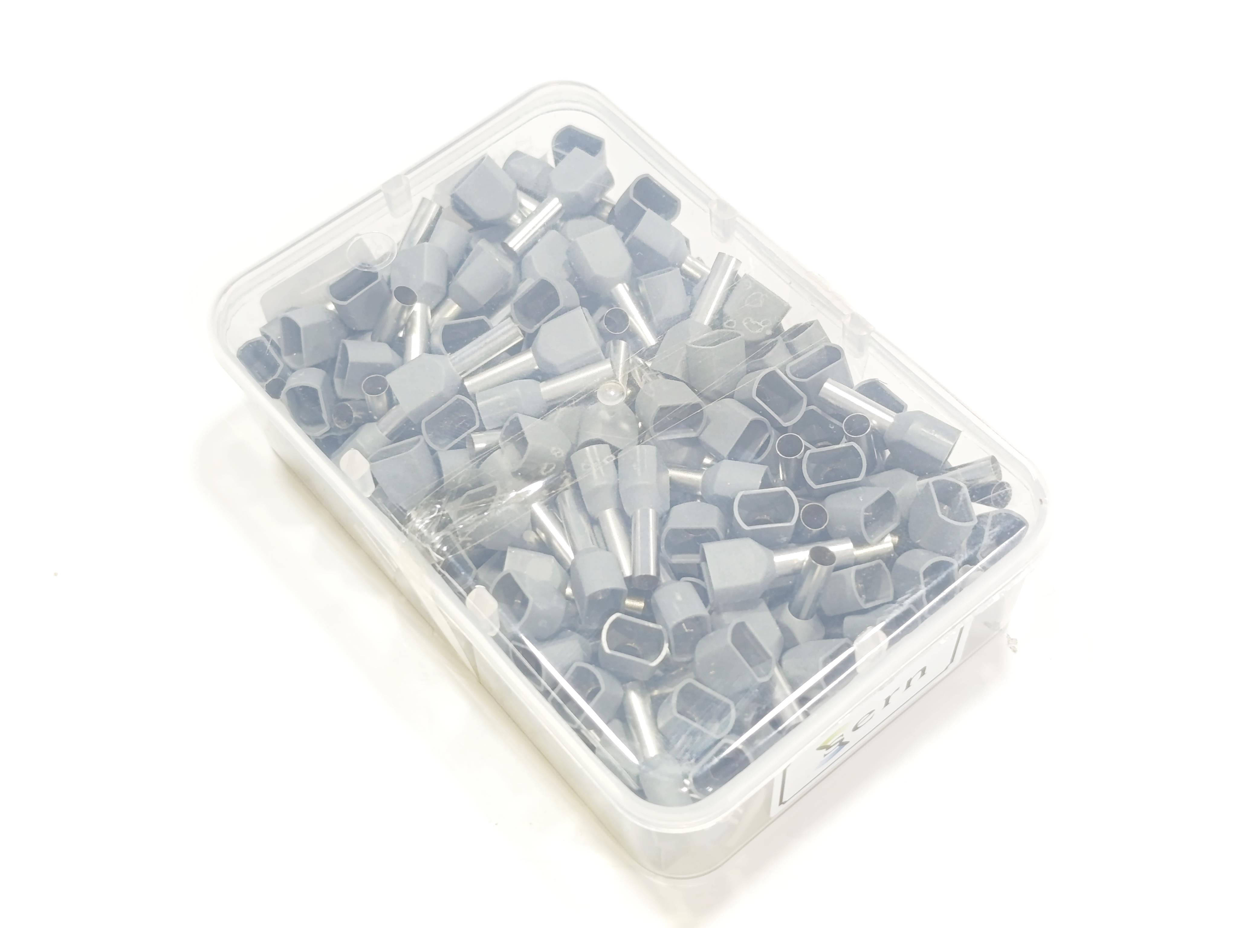 07.Cable Ferrules4mm Twin Entry Insulated Wire Ferrules – German Standard – Grey – Pack of 2004mm Twin Entry Insulated Wire Ferrules – German Standard – Grey – Pack of 200