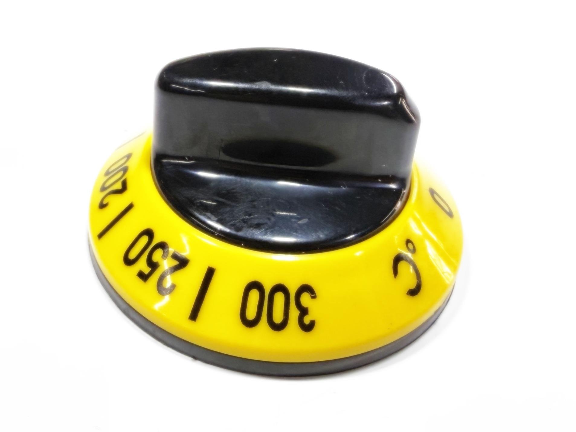 14.Horeca Buttons50–300°C Thermostat Control Knob – 6mm Shaft | Yellow / Black | Horeca Type50–300°C Thermostat Control Knob – 6mm Shaft | Yellow / Black | Horeca Type