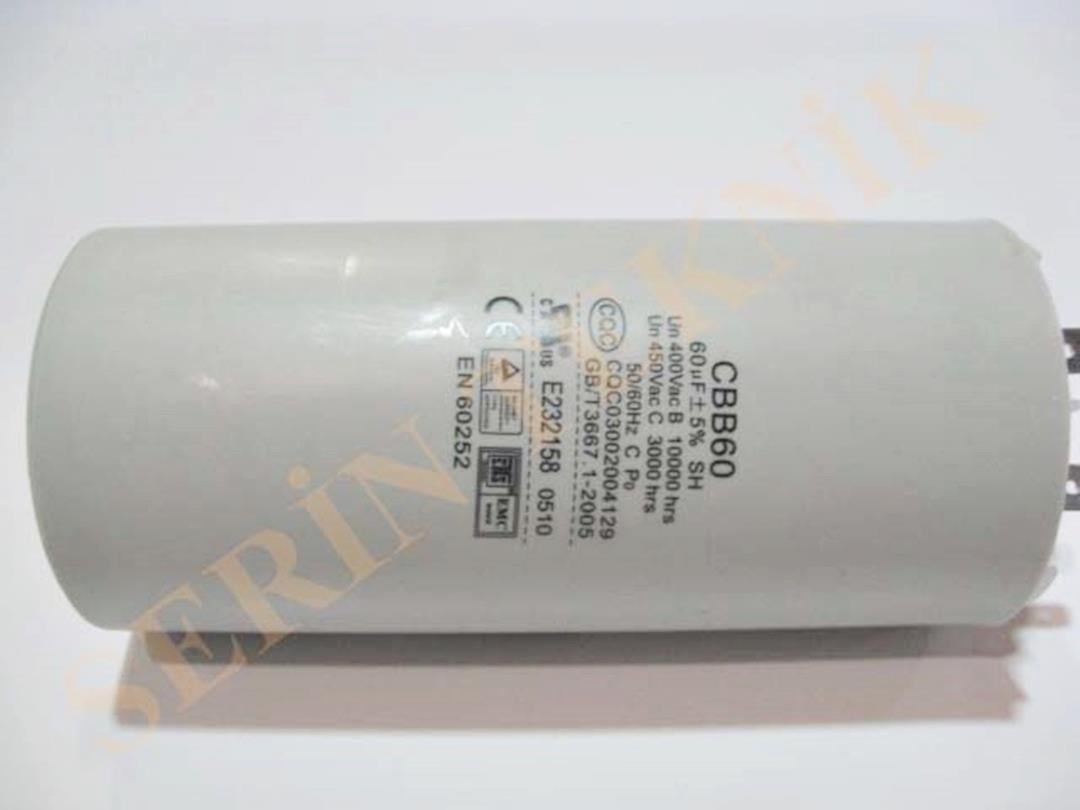 60 Mikrofarad 450V AC Daimi Devre Kondansatörü