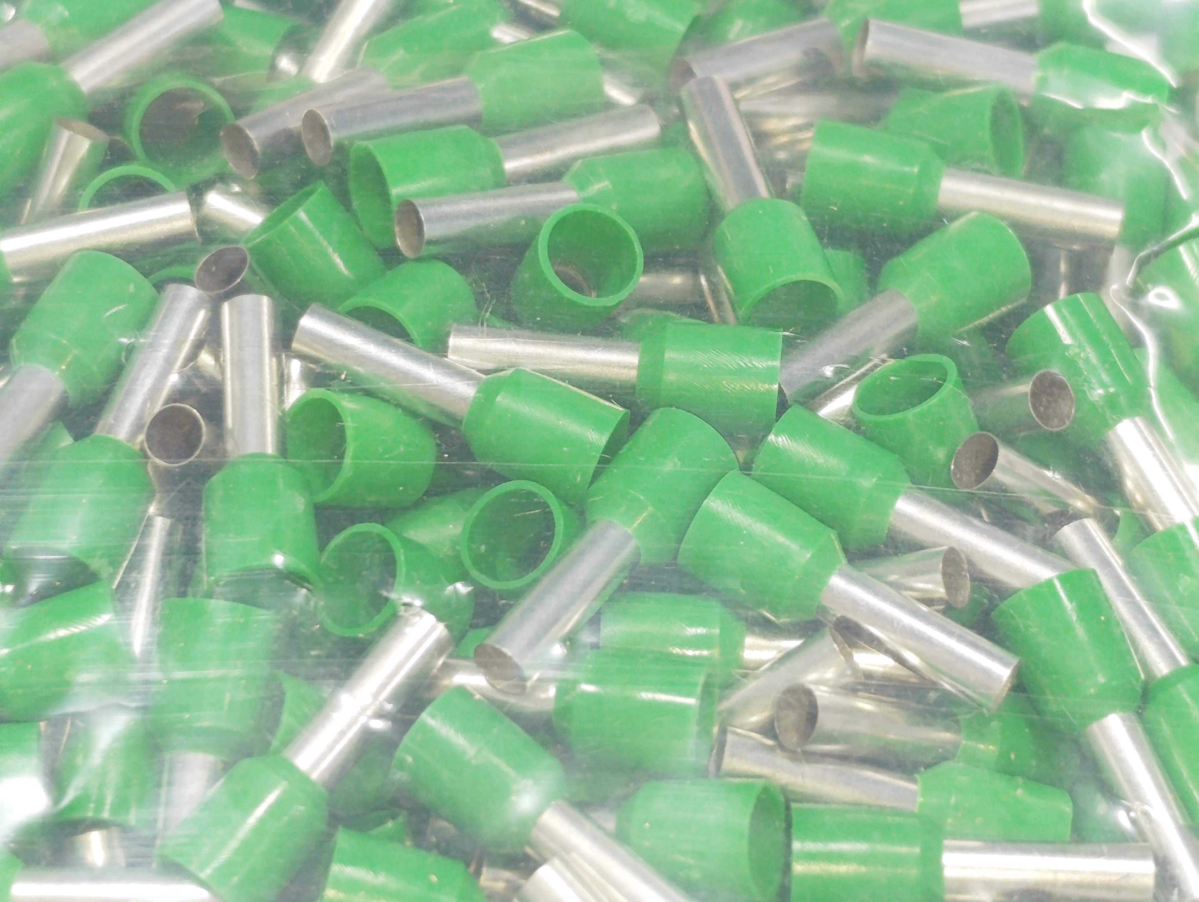 07.Cable Ferrules6mm Insulated Single Wire Ferrules – French Standard – Green – Pack of 2506mm Insulated Single Wire Ferrules – French Standard – Green – Pack of 250