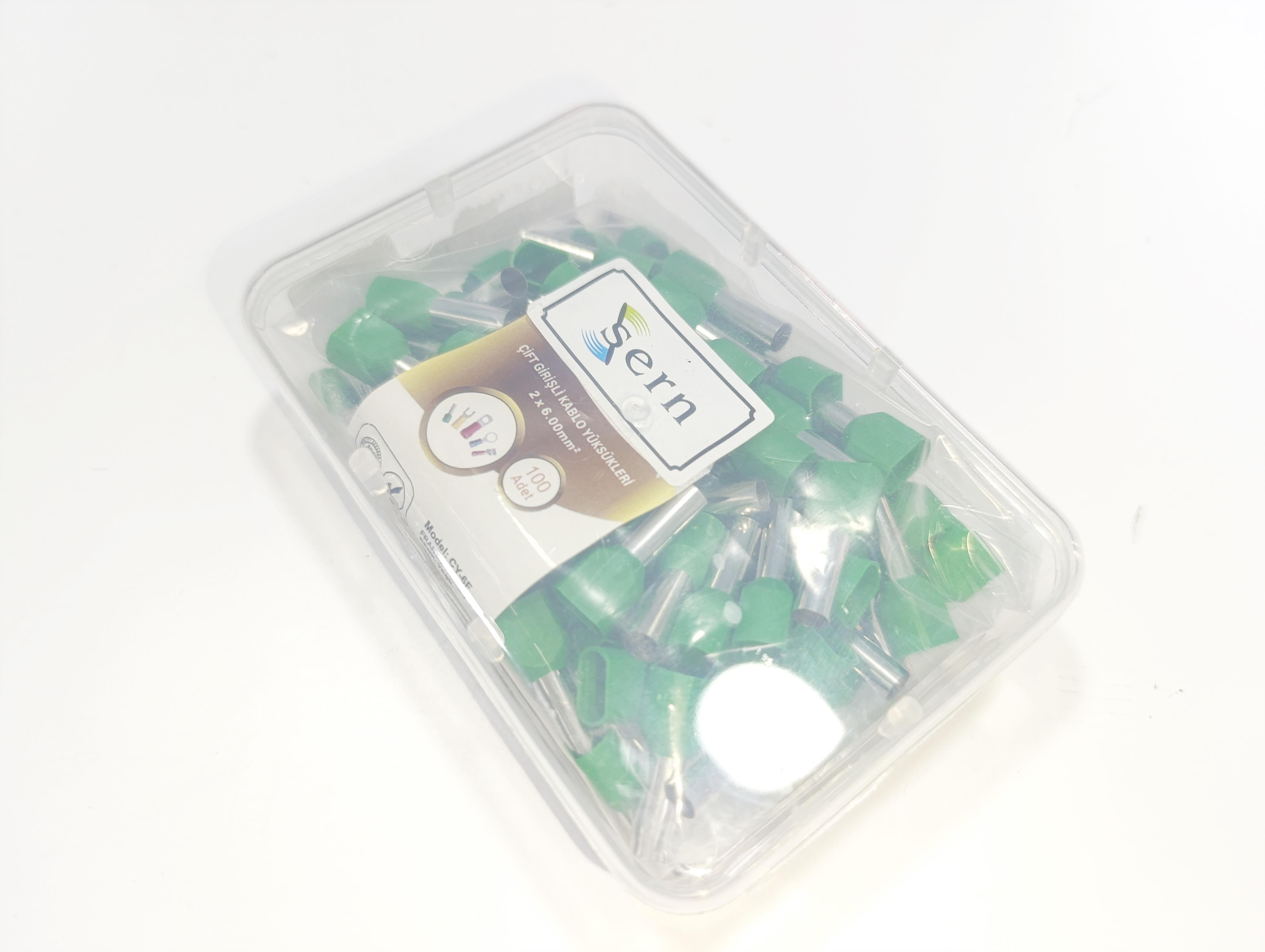 07.Cable Ferrules6mm Twin Entry Insulated Wire Ferrules – French Standard – Green – Pack of 1006mm Twin Entry Insulated Wire Ferrules – French Standard – Green – Pack of 100