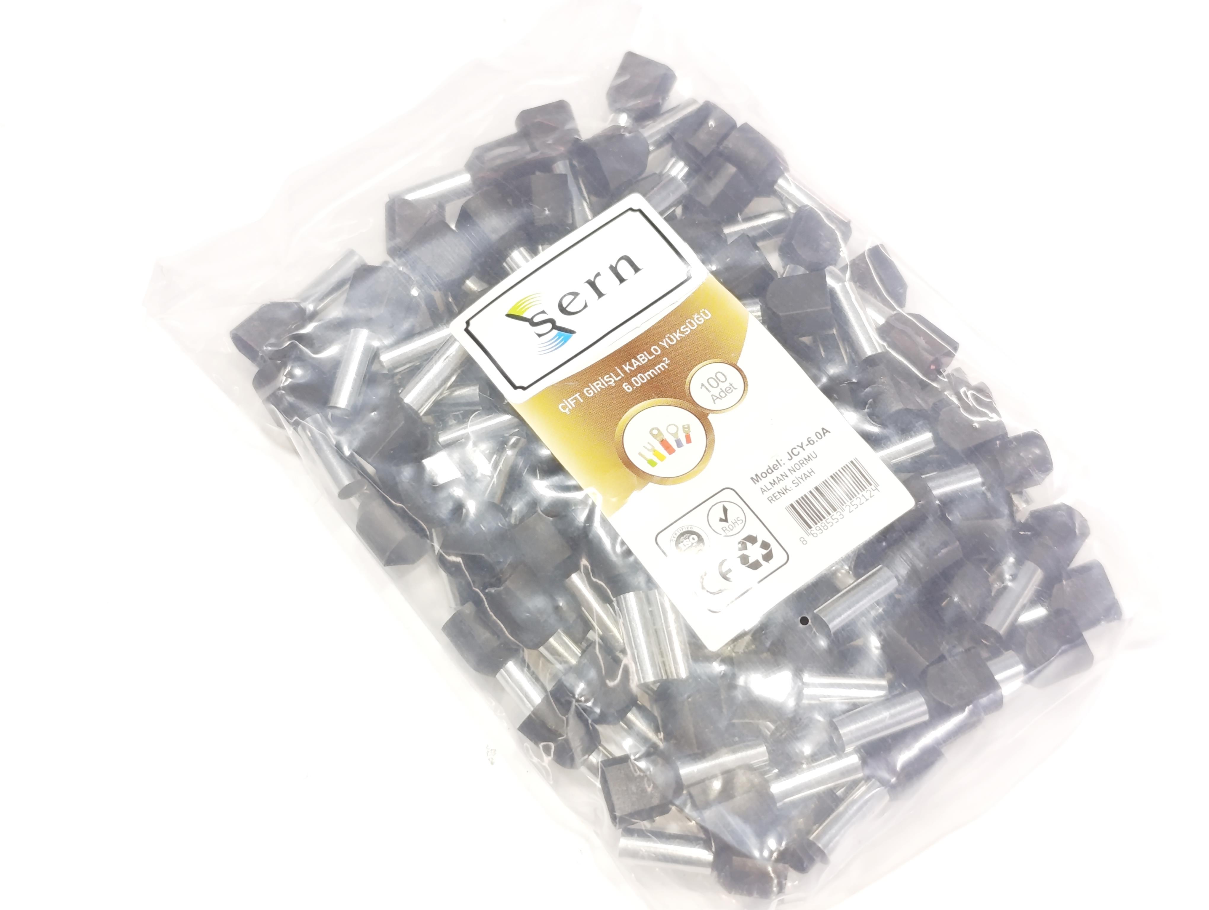 07.Cable Ferrules6mm Twin Entry Insulated Wire Ferrules – German Standard – Black – Pack of 1006mm Twin Entry Insulated Wire Ferrules – German Standard – Black – Pack of 100