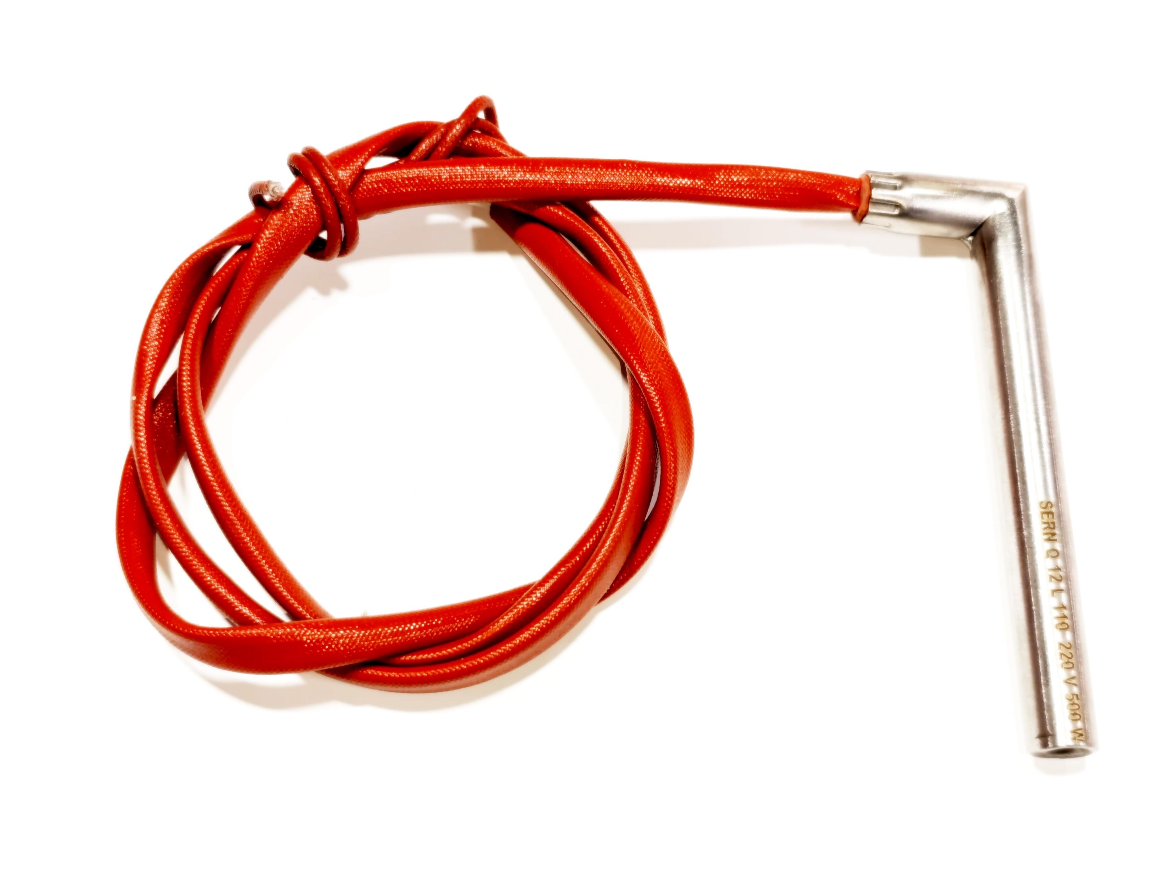 Cartridge Heater 11cm Length - 12mm Diameter - 500 Watt - 230V - Elbowed with 1-Meter Cable