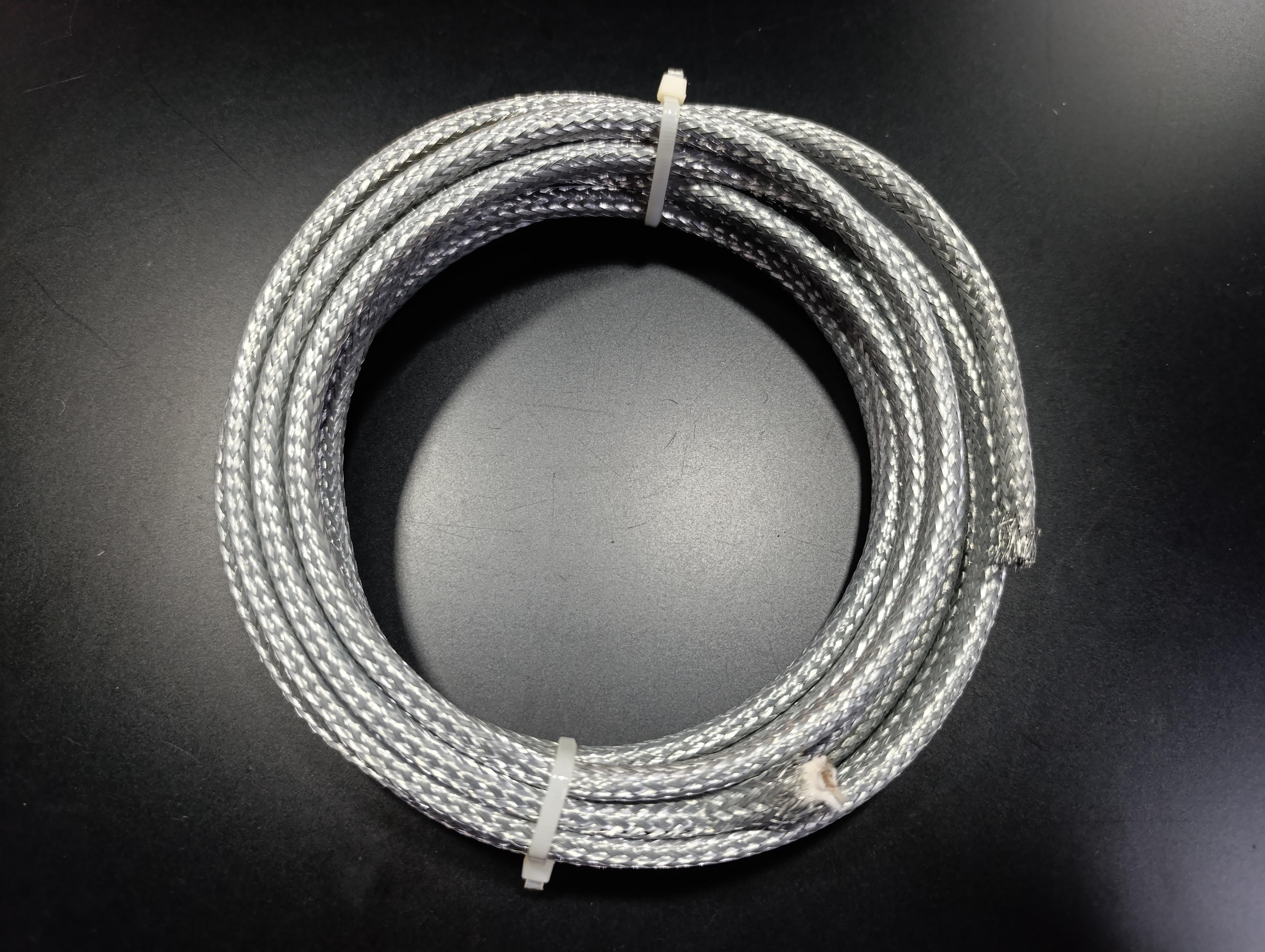 12.Industrial Process HeatersCuttable Fiberglass + Fluoropolymer + Metal Braided Cable Heater – 125W/M – 380V – Max Temp: 270°C – 4 MetresCuttable Fiberglass + Fluoropolymer + Metal Braided Cable Heater – 125W/M – 380V – Max Temp: 270°C – 4 Metres