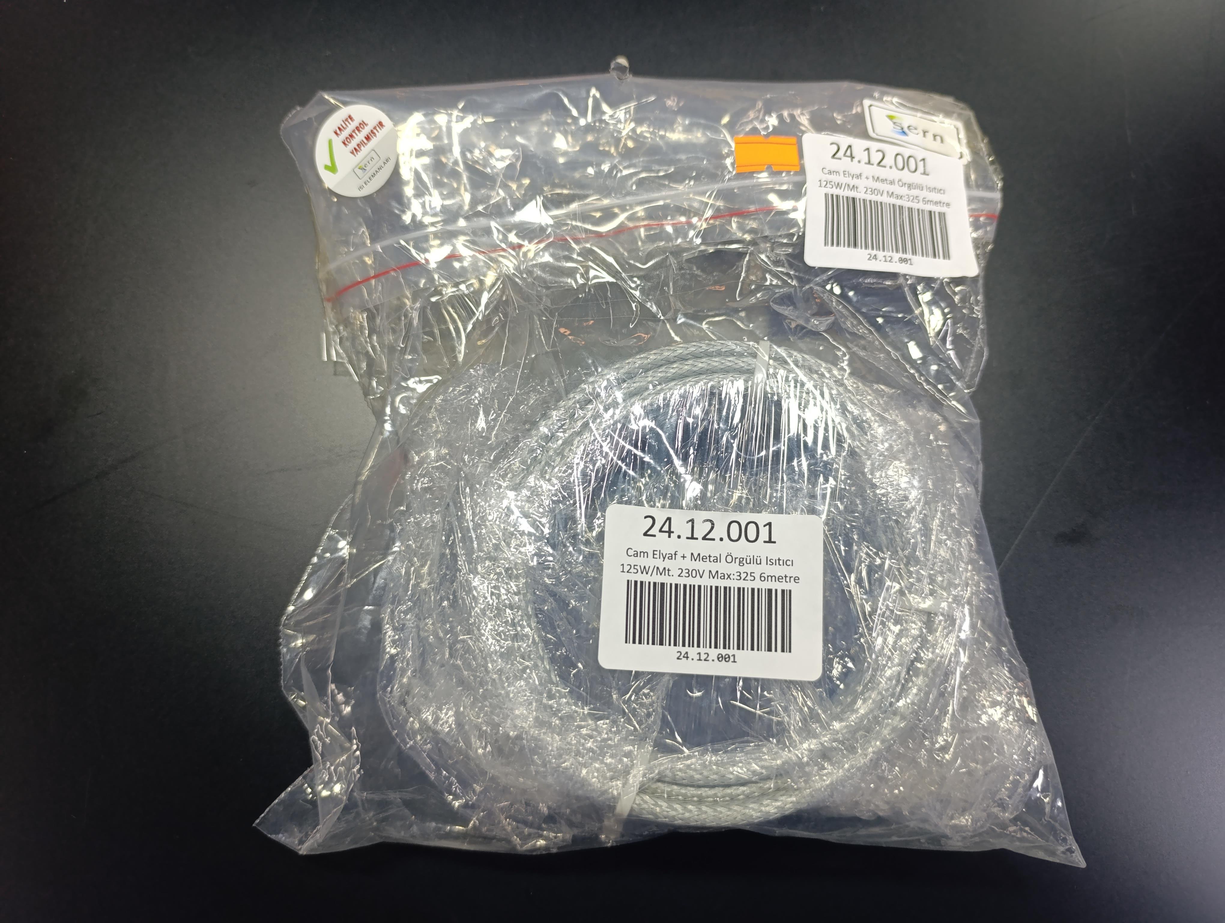 12.Industrial Process HeatersCuttable Fiberglass + Metal Braided Cable Heater – 125W/M – 230V – Max Temp: 325°C – 6 MetresCuttable Fiberglass + Metal Braided Cable Heater – 125W/M – 230V – Max Temp: 325°C – 6 Metres