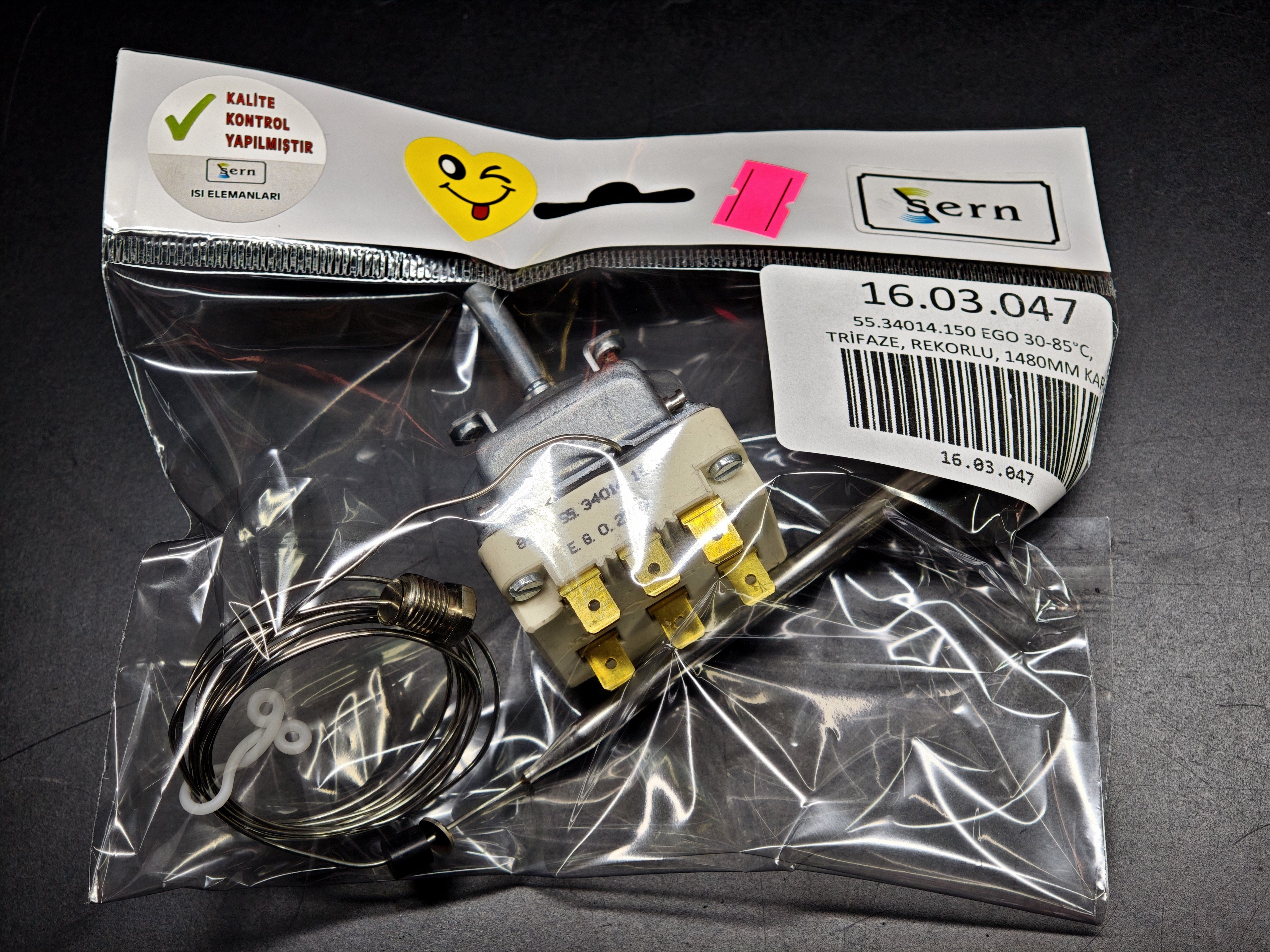 03.Tail ThermostatsEGO 55.34014.150 Three Phase Threaded Thermostat 30-85°C 1480mm Capillary M9x1 16AEGO 55.34014.150 Three Phase Threaded Thermostat 30-85°C 1480mm Capillary M9x1 16A