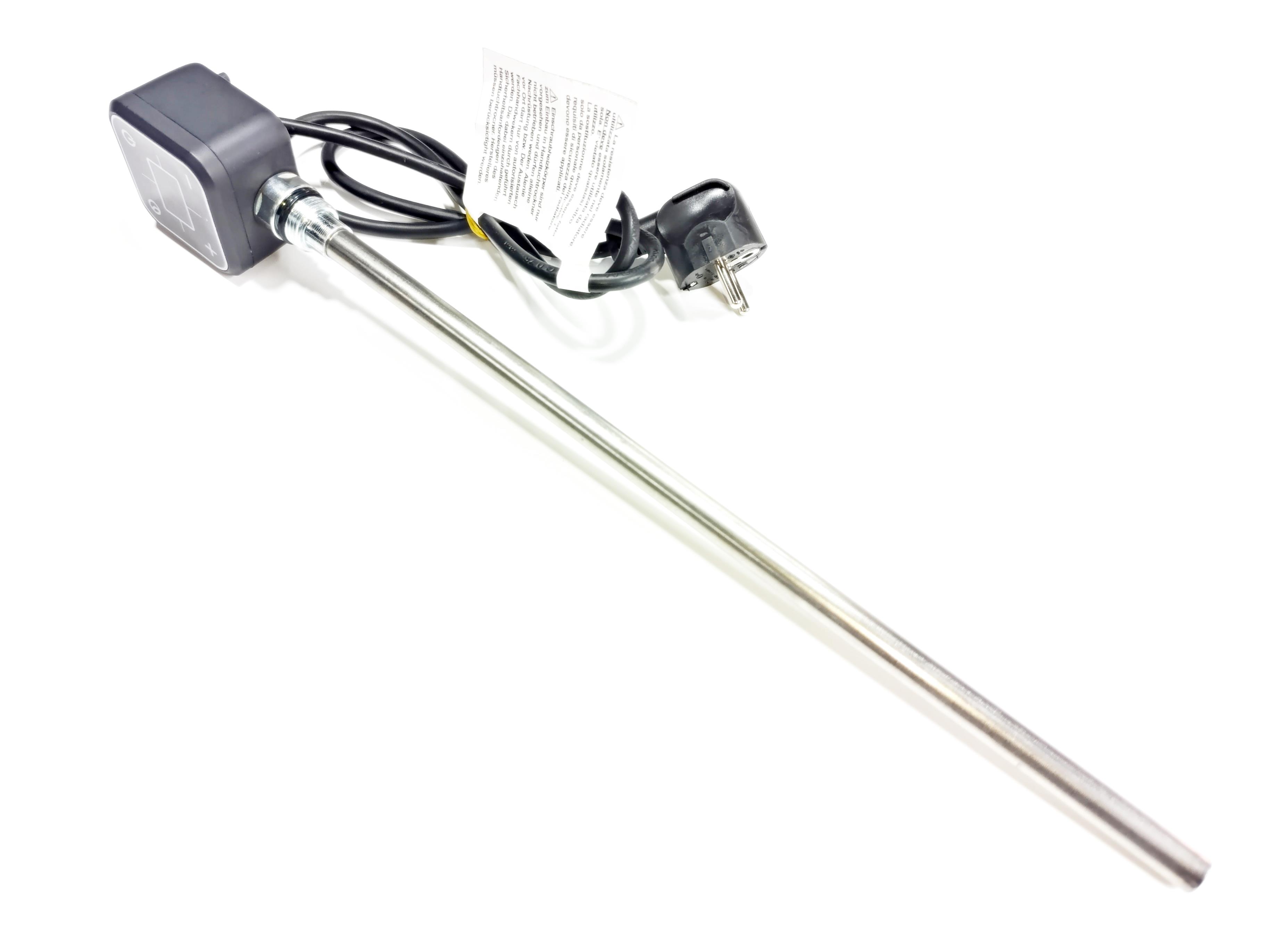 Havlupan Isıtıcı Rezistans 400 W / 230 V / L:370 MM, Antresit, Kare Dijital, HP013 Model - Towel Radiator Heater Resistance 400 W / 230 V / L:370 MM, Anthracite, Square Digital, HP013 Model