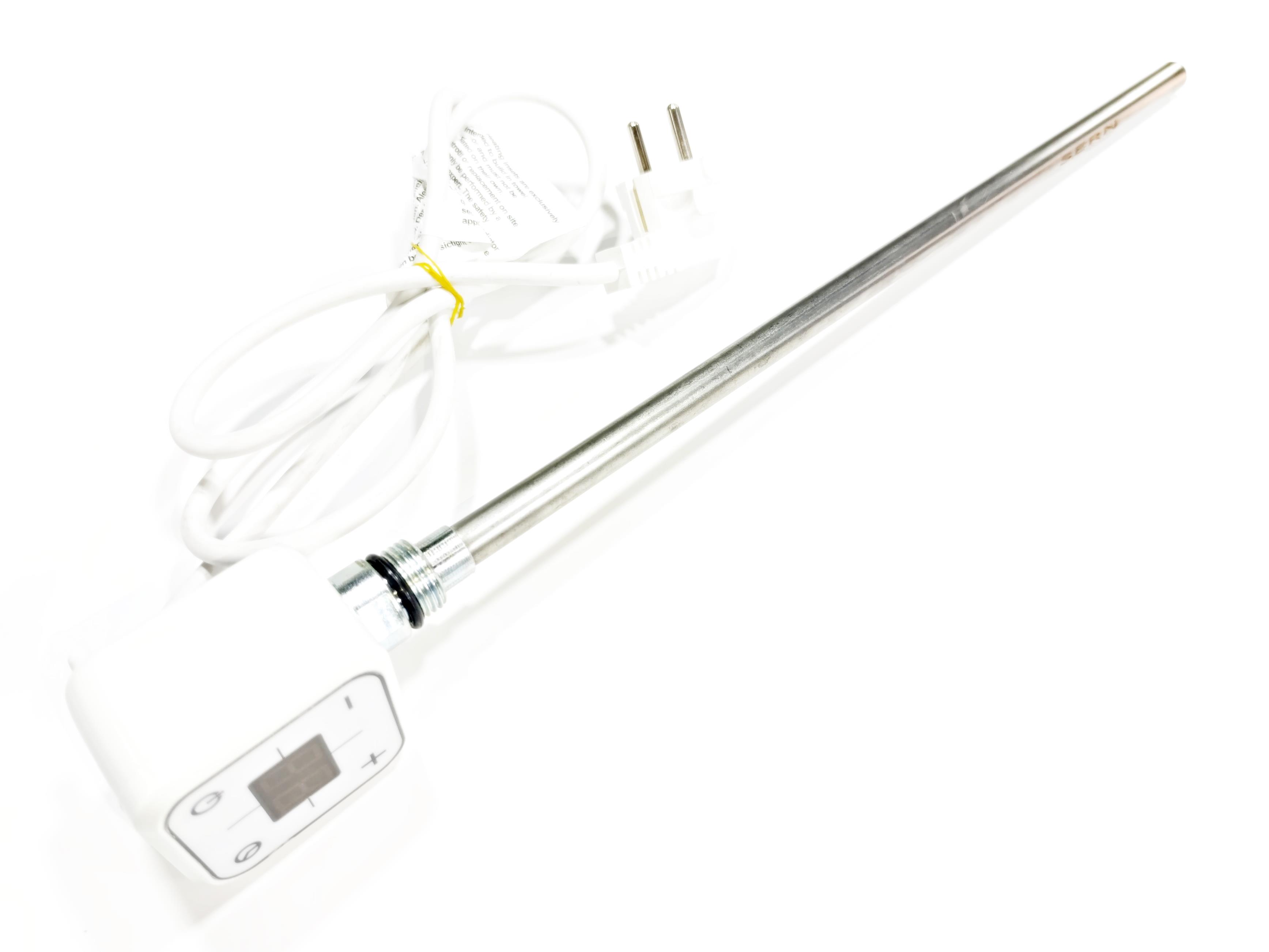 Havlupan Isıtıcı Rezistans 400 W / 230 V / L:370 MM, Beyaz, Kare Dijital, HP013 Model - Towel Radiator Heater Resistance 400 W / 230 V / L:370 MM, White, Square Digital, HP013 Model