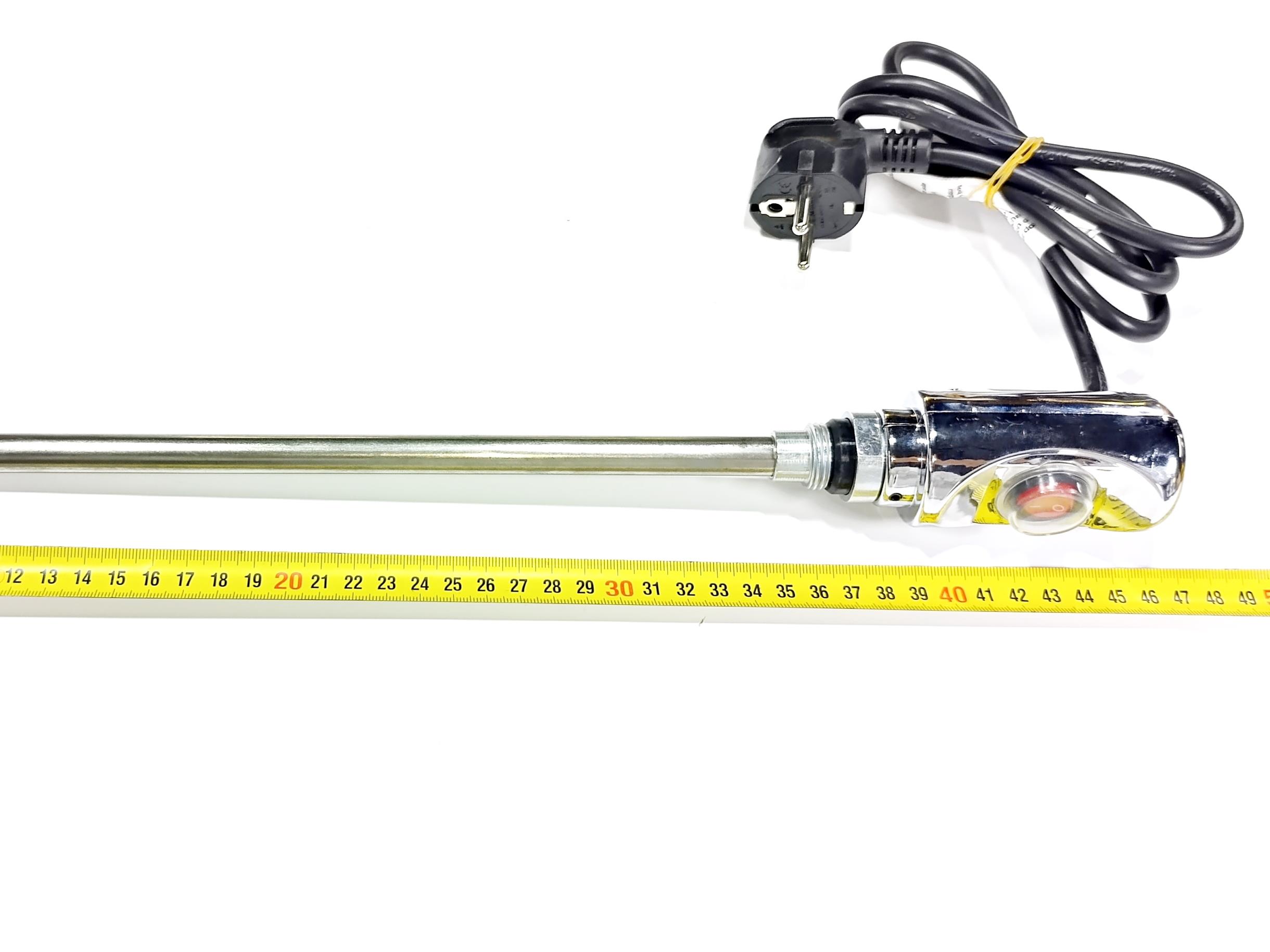 Havlupan Isıtıcı Rezistans 400 W / 230 V / L:370 MM, Krom, On/Off Anahtar, HP03 Model - Towel Radiator Heater Resistors 400 W / 230 V / L:370 MM, Chrome, On/Off Switch, HP03