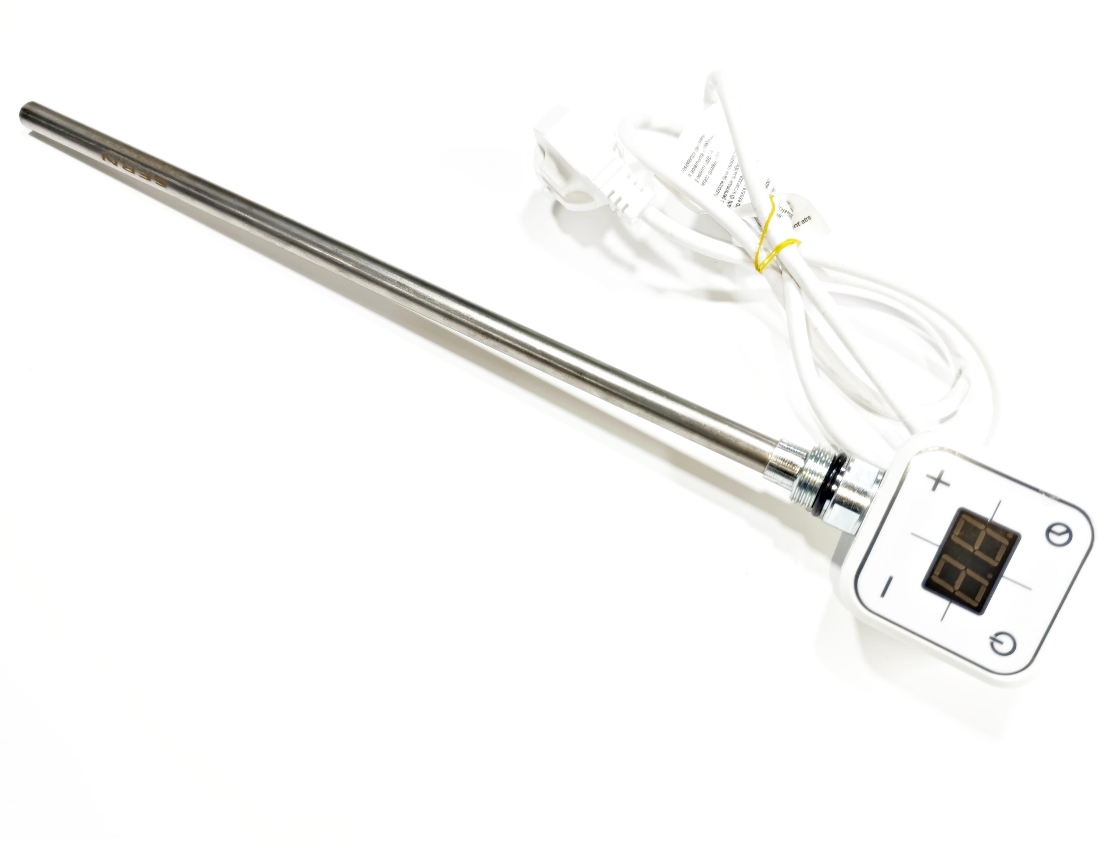 Havlupan Isıtıcı Rezistans 400 W / 230 V / L:370 MM, Beyaz, Kare Dijital, HP013 Model - Towel Radiator Heater Resistance 400 W / 230 V / L:370 MM, White, Square Digital, HP013 Model