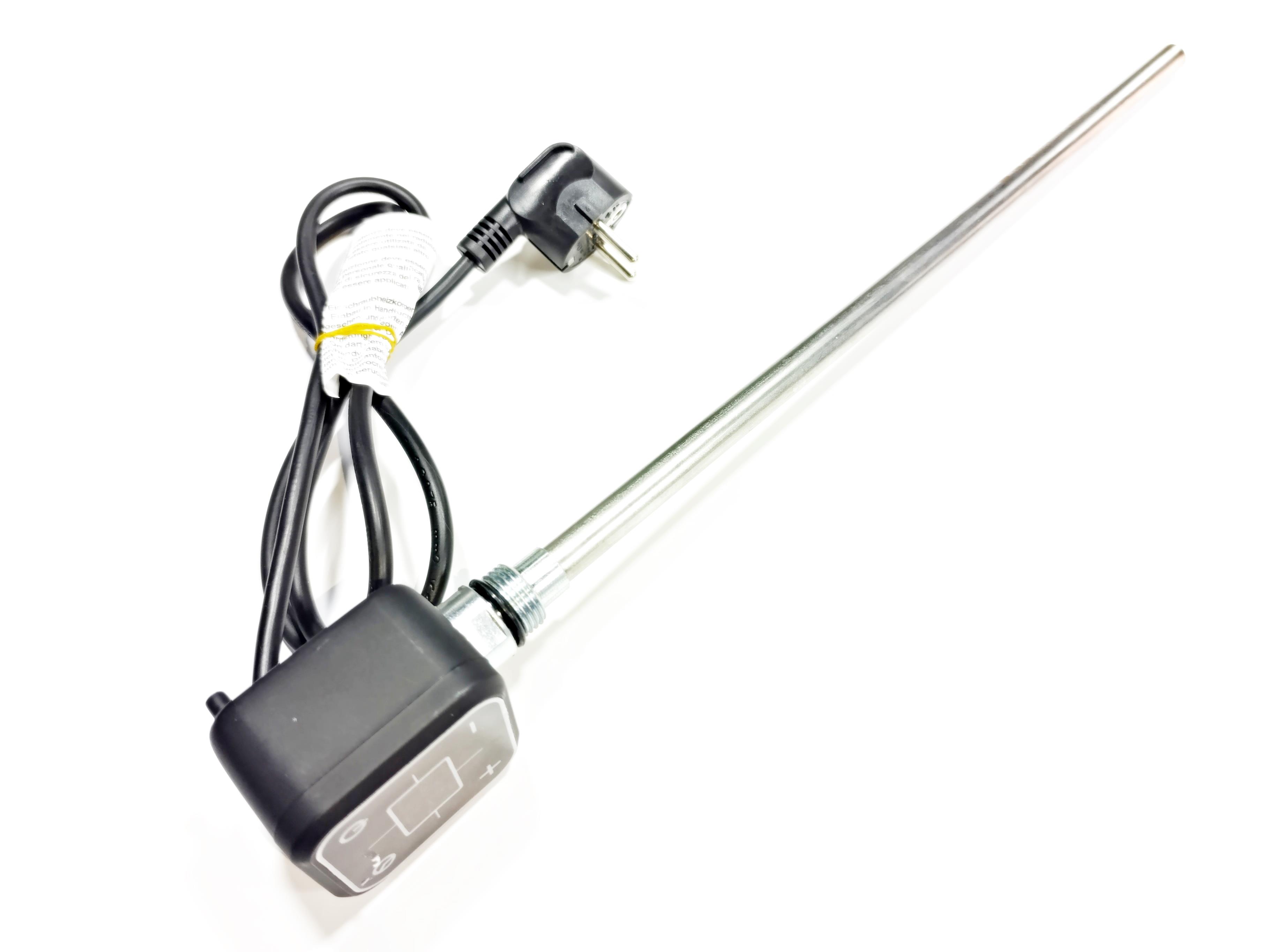Havlupan Isıtıcı Rezistans 400 W / 230 V / L:370 MM, Siyah, Kare Dijital, HP013 Model - Towel Radiator Heater Resistance 400 W / 230 V / L:370 MM, Black, Square Digital, HP013 Model