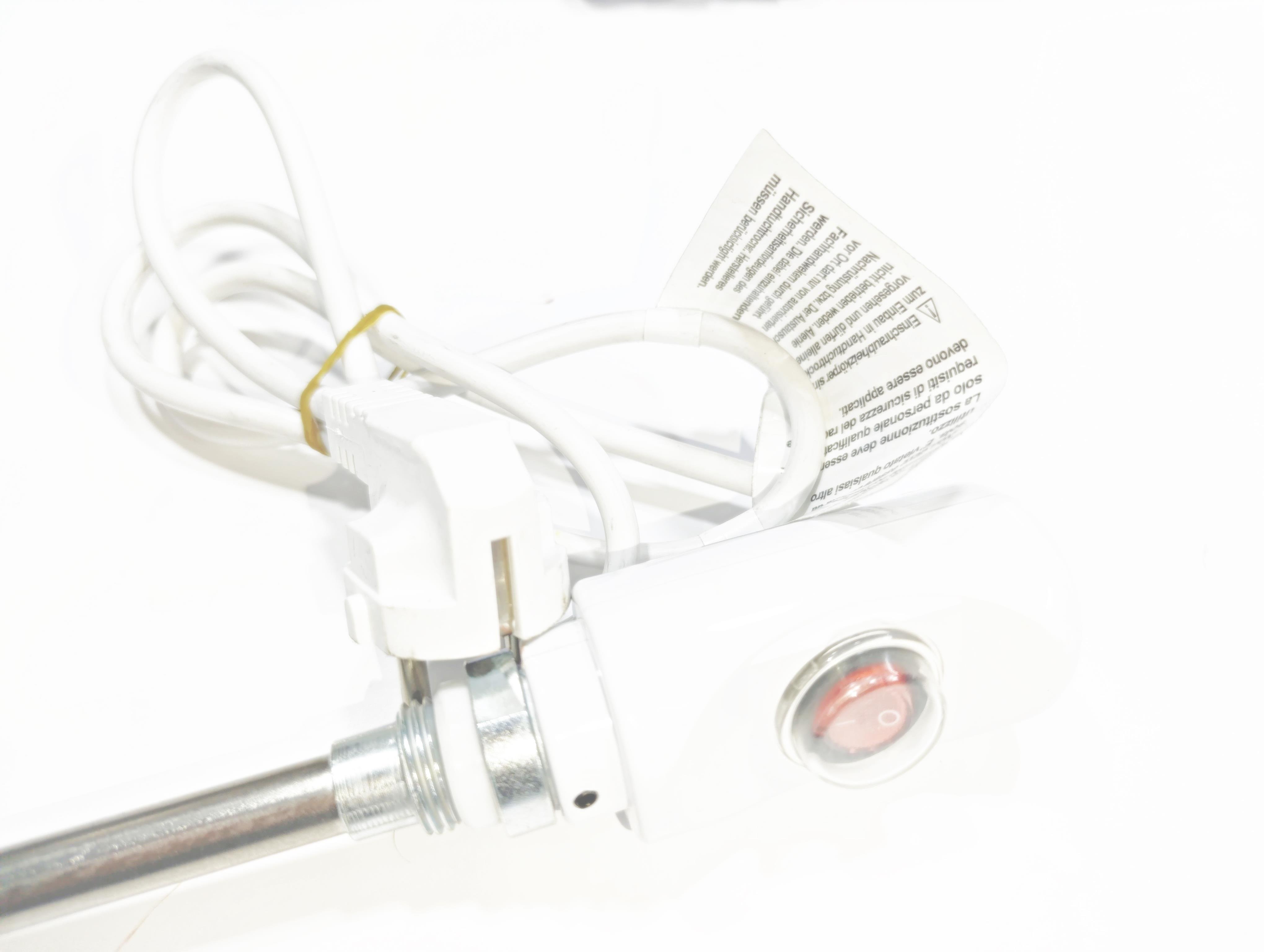 Havlupan Isıtıcı Rezistans 800W / 230V / L:650MM , Beyaz, On/Off Anahtar, HP03 Model - Towel Radiator Heater Resistors 800W / 230V / L:650MM, White, On/Off Switch, HP03