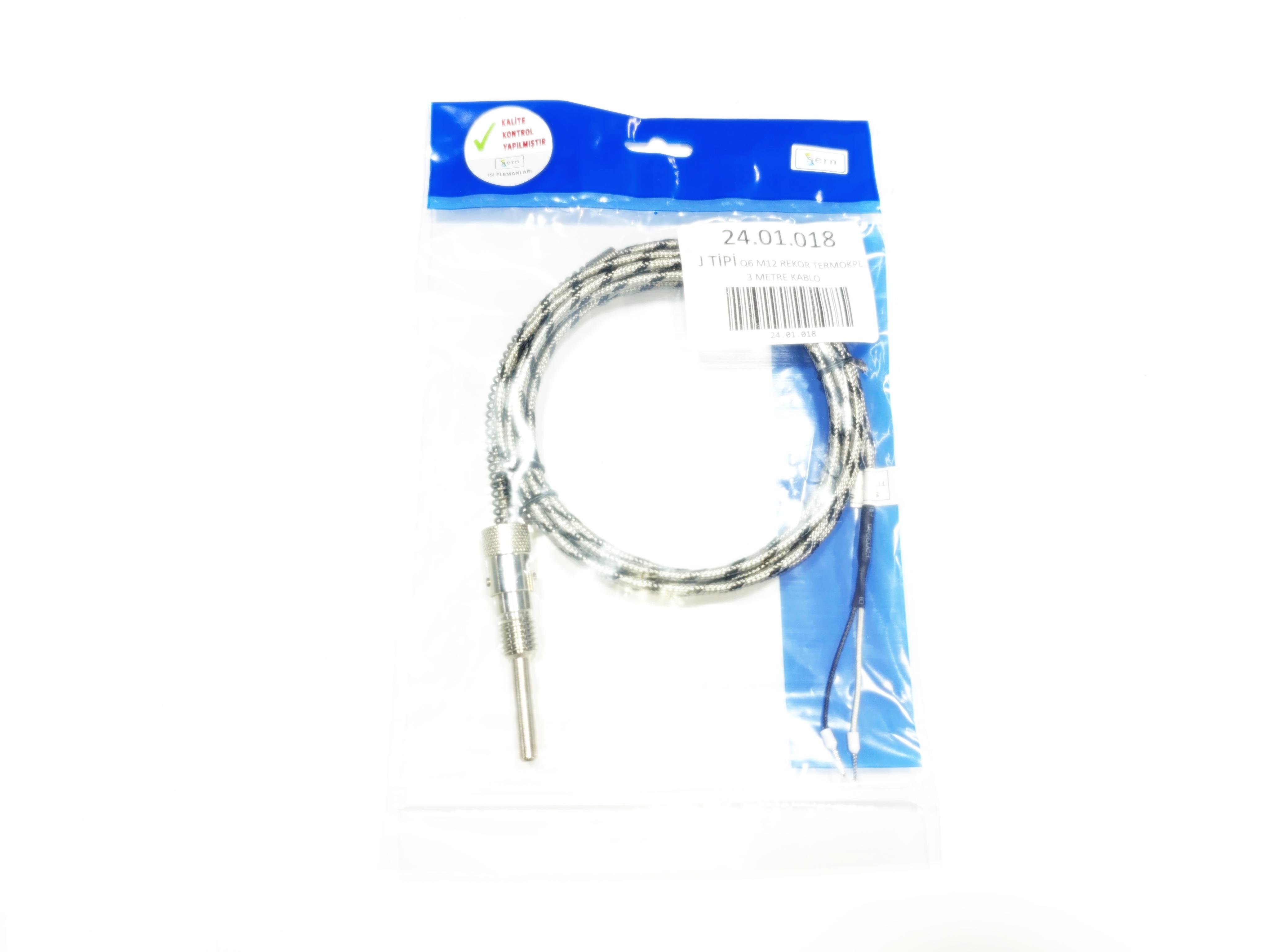 J-Type Q6 M12 Bayonet Model Connector Thermocouple with 3 Meter Cable