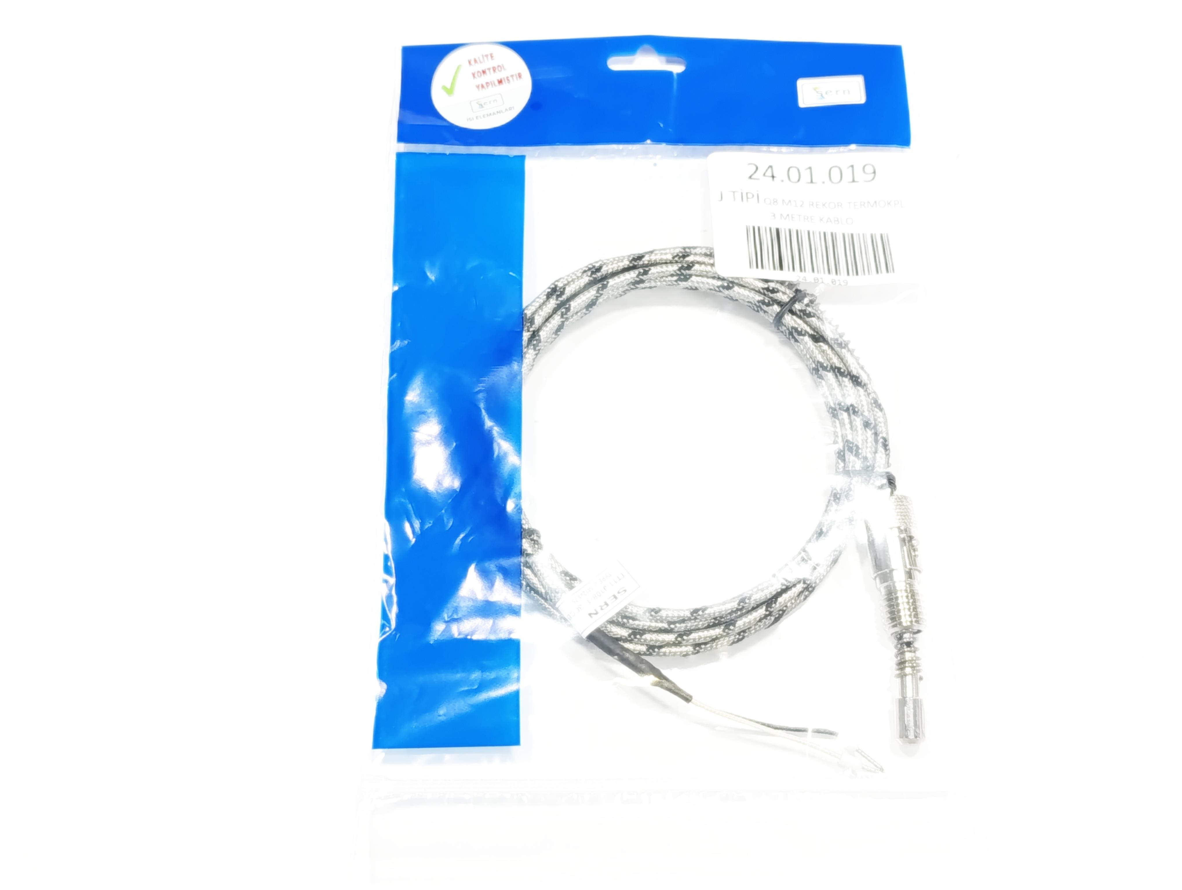 J-Type Q8 M12 Bayonet Model Connector Thermocouple with 3 Meter Cable
