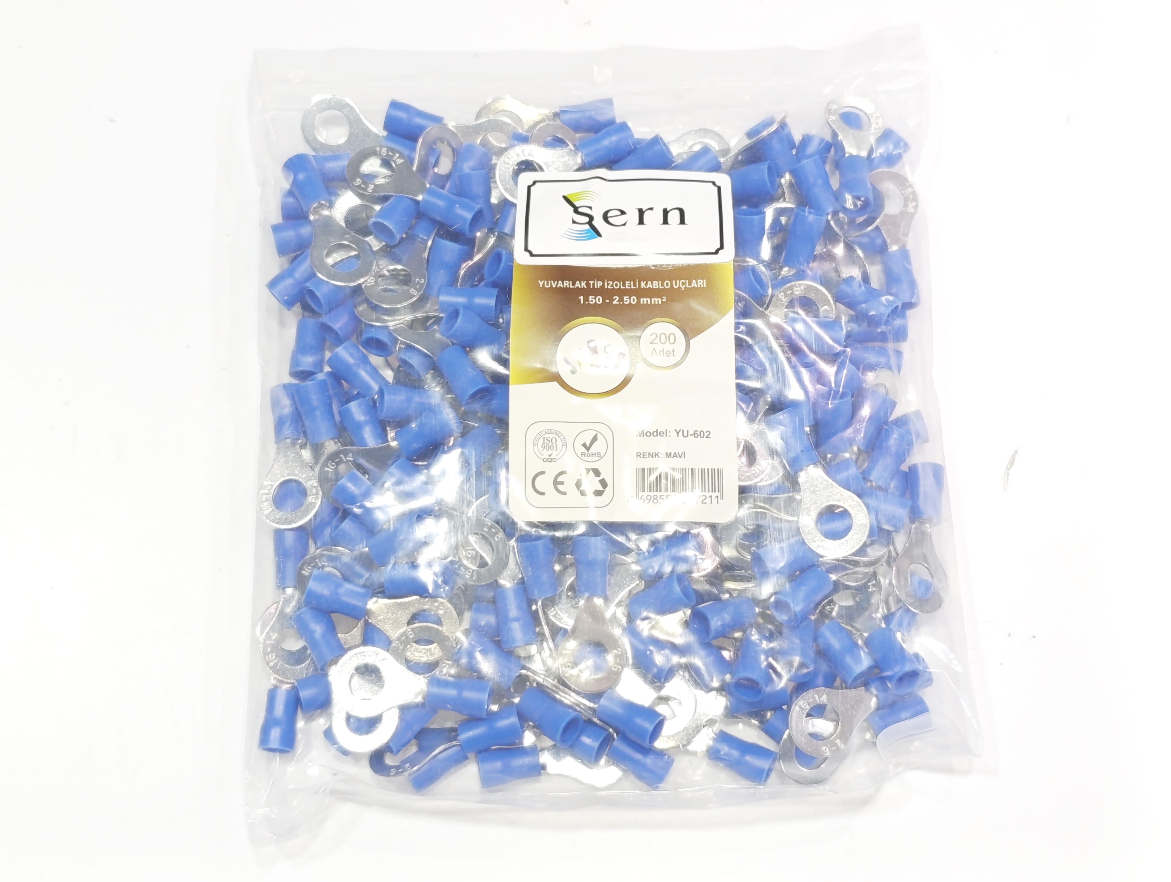  08.Insulated Cable EndsM6 (1.50 x 2.50 mm²) Round Type Insulated Cable End Terminals Blue Colour – 1 Pack – 200 PiecesM6 (1.50 x 2.50 mm²) Round Type Insulated Cable End Terminals Blue Colour – 1 Pack – 200 Pieces