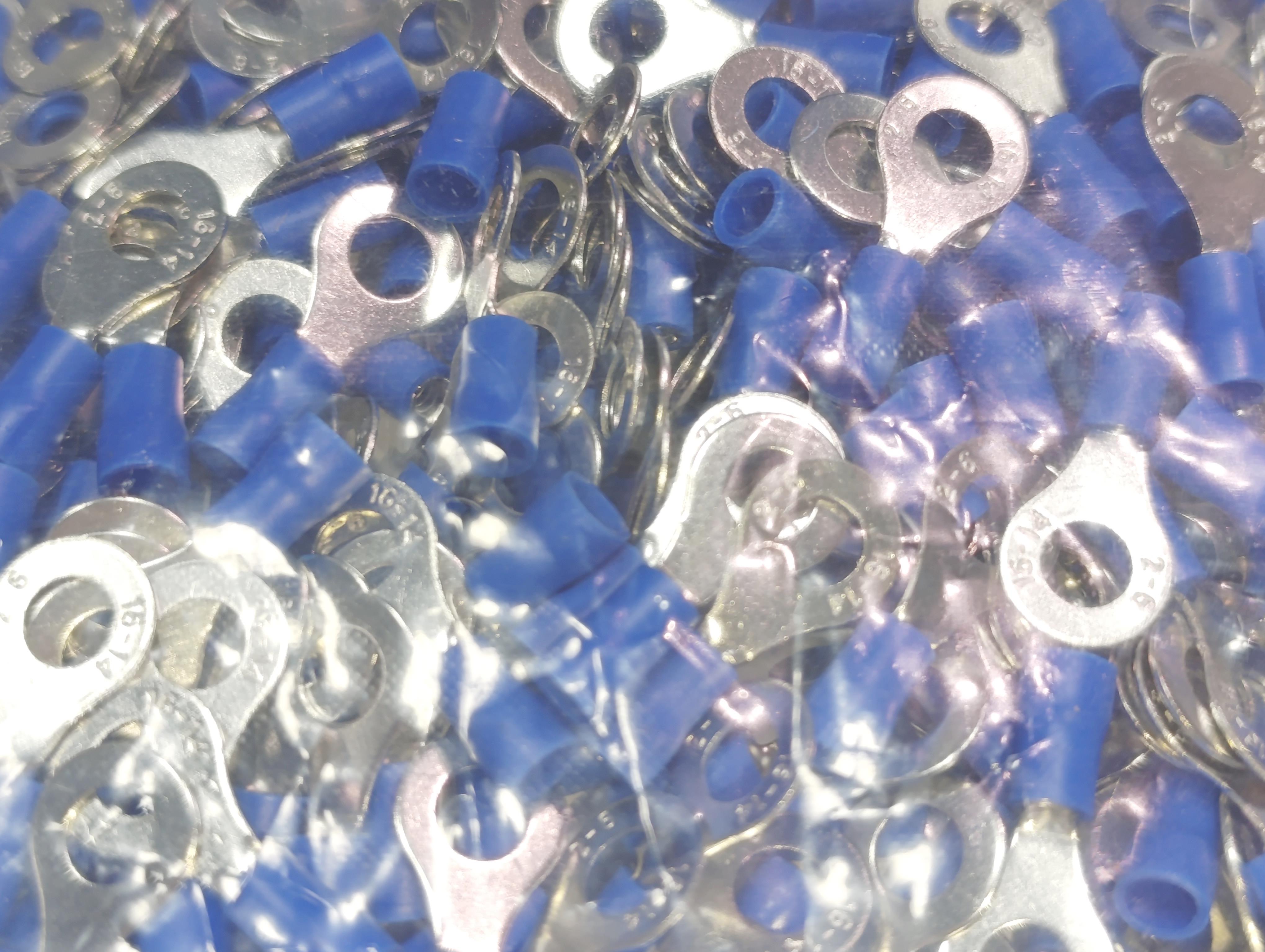  08.Insulated Cable EndsM6 (1.50 x 2.50 mm²) Round Type Insulated Cable End Terminals Blue Colour – 1 Pack – 200 PiecesM6 (1.50 x 2.50 mm²) Round Type Insulated Cable End Terminals Blue Colour – 1 Pack – 200 Pieces