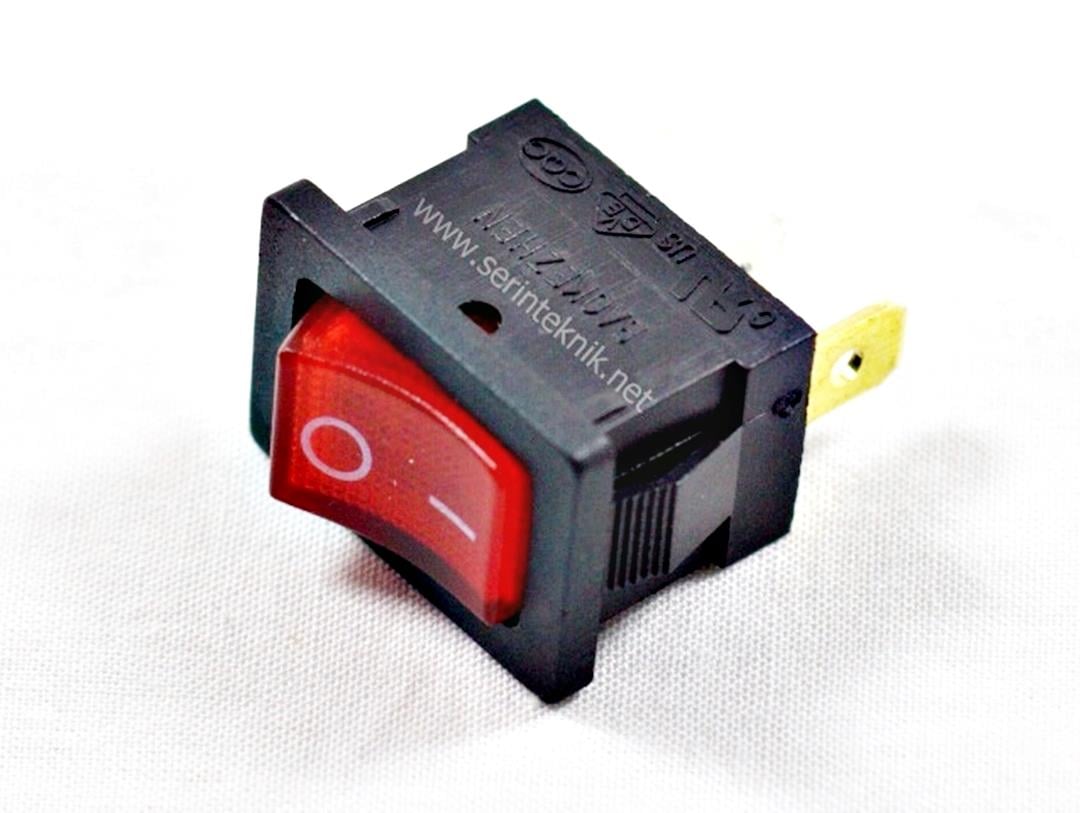 Mini Işıklı Anahtar ON-OFF 3 Uçlu 