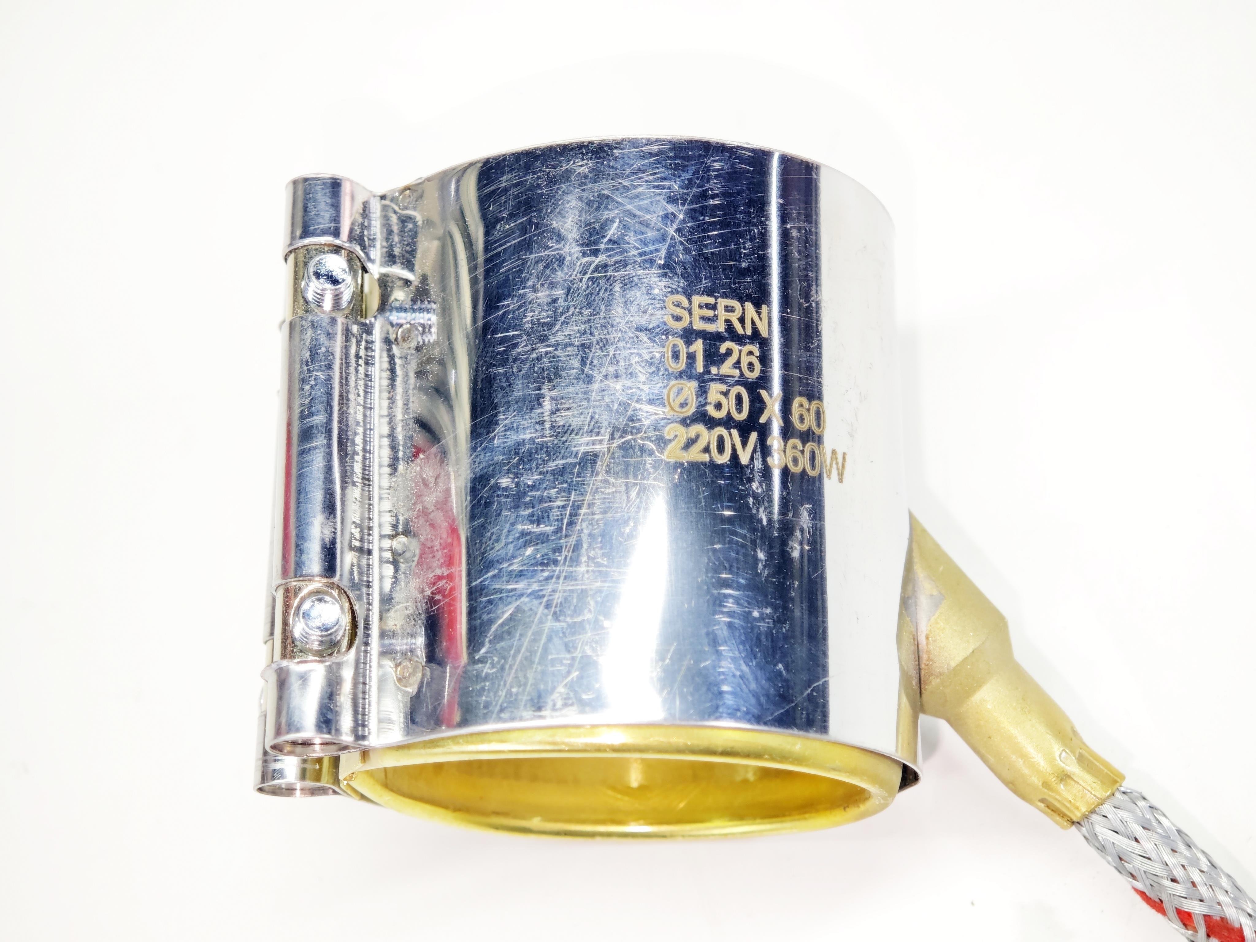 03.Clamp Nozzle Heating ElementsNozzle Brass Heater Heating Element 50mm Diameter - 60mm Length - 360W - 220V Metal ArmoredNozzle Brass Heater Heating Element 50mm Diameter - 60mm Length - 360W - 220V Metal Armored