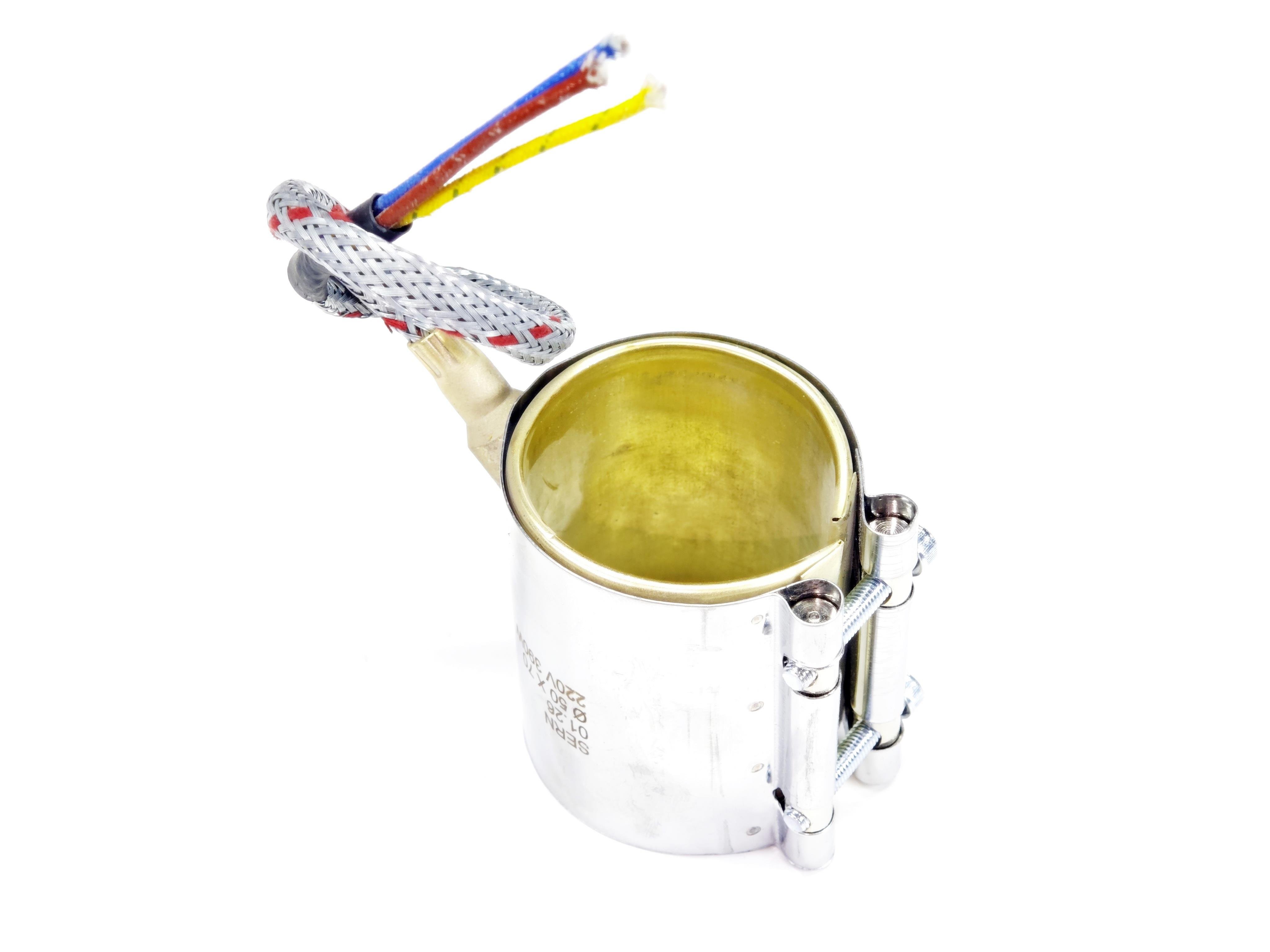 03.Clamp Nozzle Heating ElementsNozzle Brass Heater Heating Element 50mm Diameter - 70mm Length - 390W - 220V Metal ArmoredNozzle Brass Heater Heating Element 50mm Diameter - 70mm Length - 390W - 220V Metal Armored 