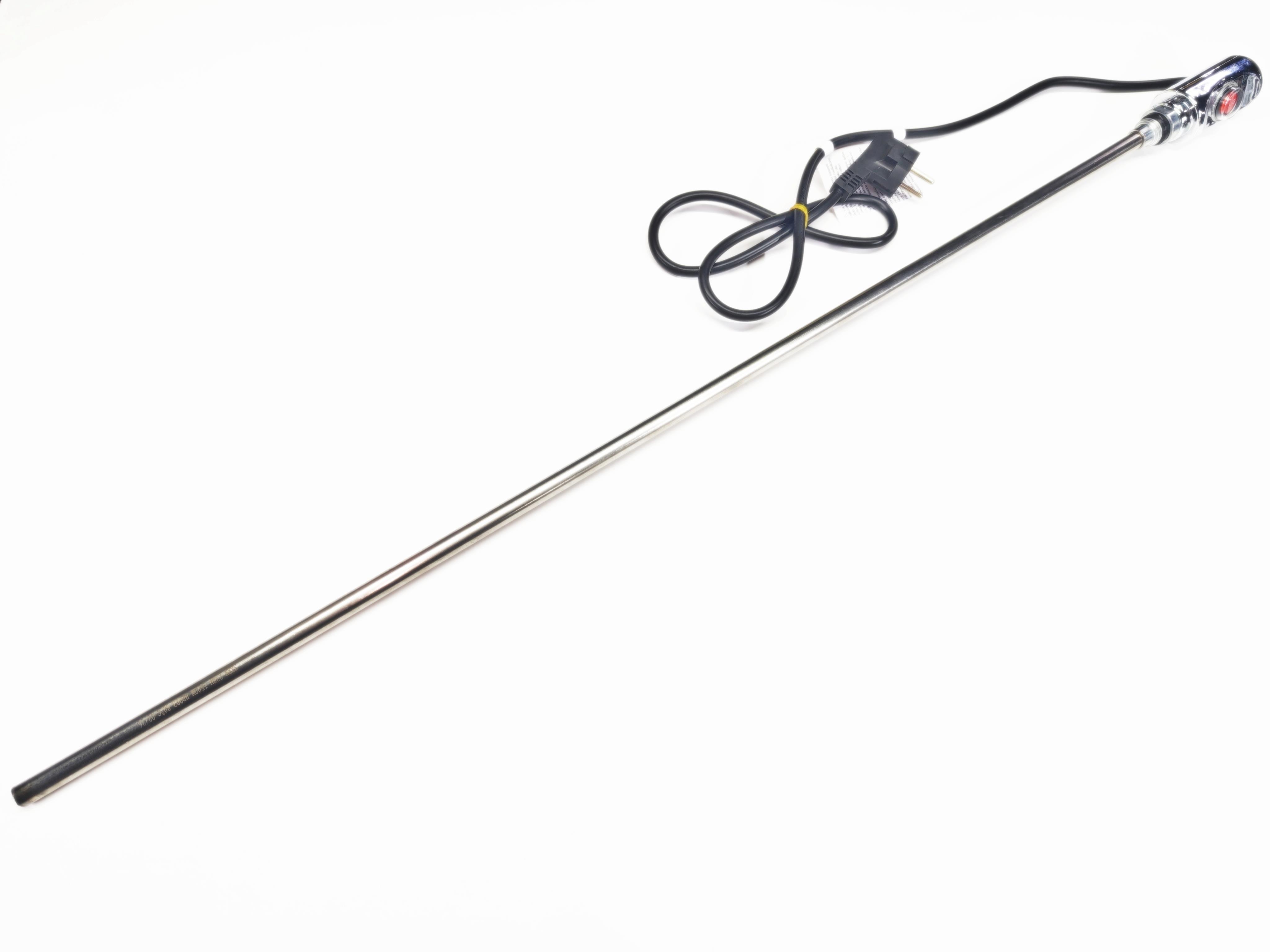 05.On/Off Switch Towel Radiator Heating ElementsSERN HP03 Towel Rail Heating Element 1500W 230V 900mm Chrome Plug-in with On/Off Switch 80°C Thermostat 1/2