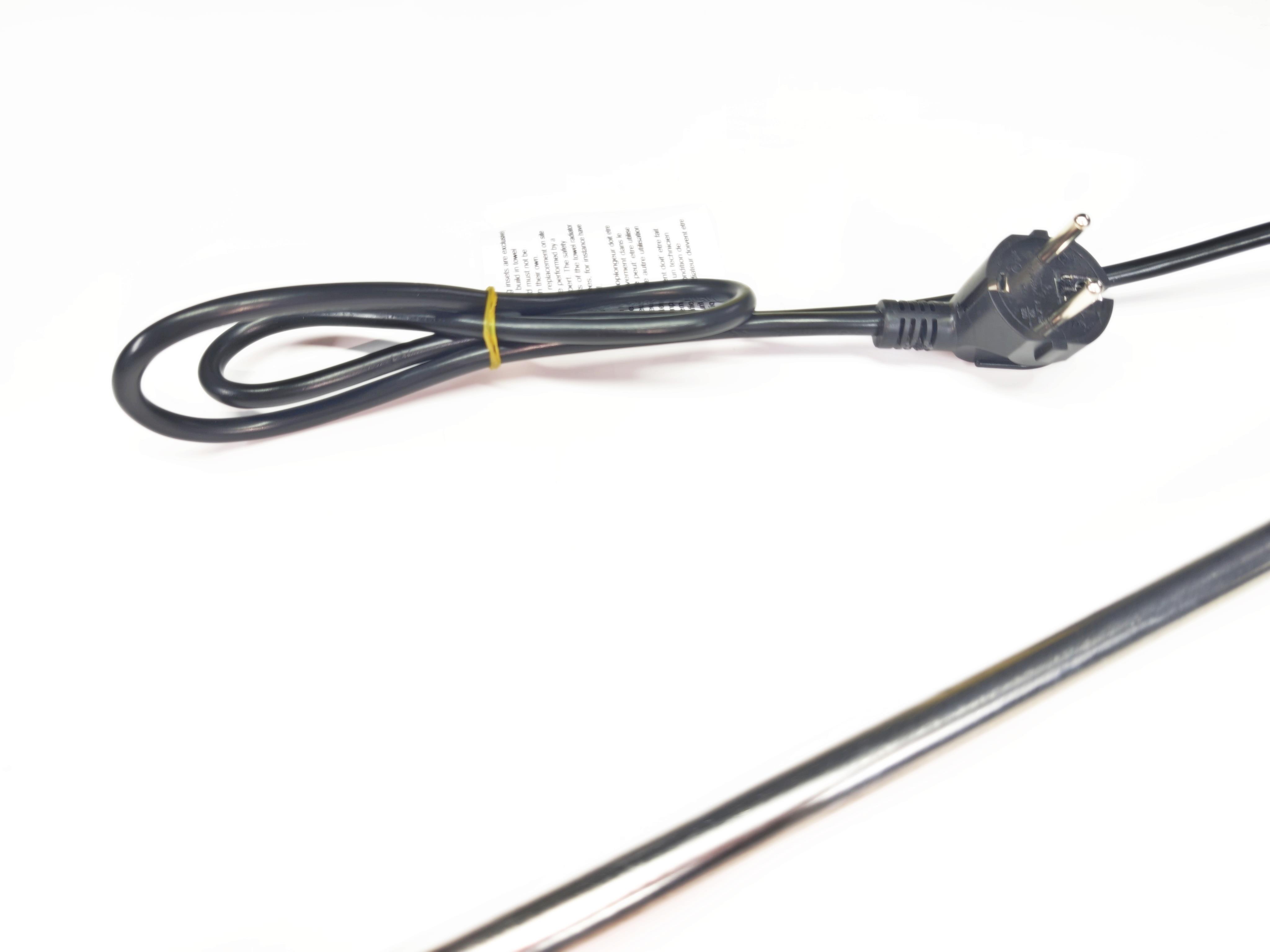 05.On/Off Switch Towel Radiator Heating ElementsSERN HP03 Towel Rail Heating Element 1200W 230V 900mm Chrome Plug-in with On/Off Switch 80°C Thermostat 1/2
