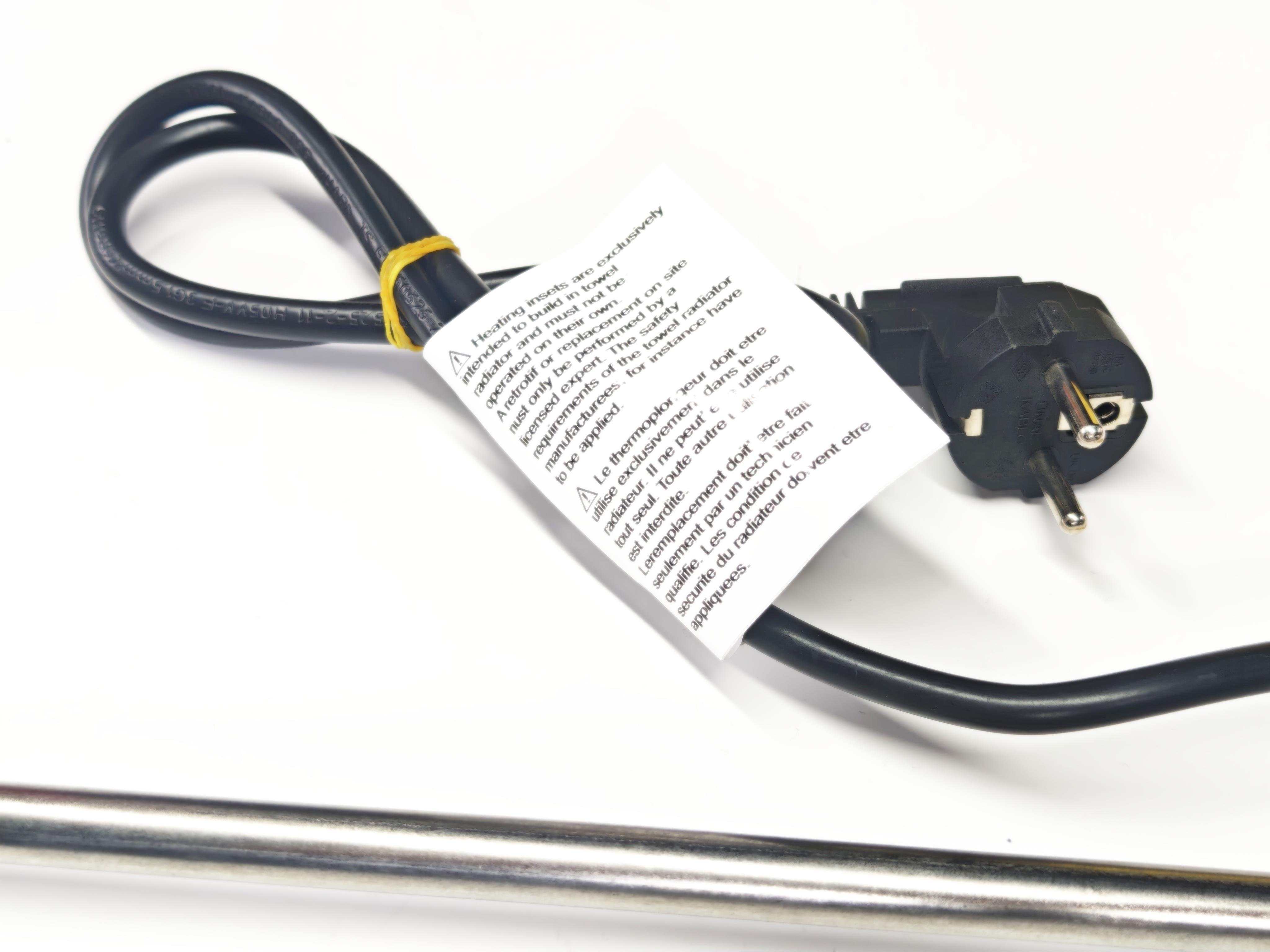 05.On/Off Switch Towel Radiator Heating ElementsSERN HP03 Towel Rail Heating Element 1500W 230V 900mm Black Plug-in with On/Off Switch 80°C Safety Thermostat CR304 1/2